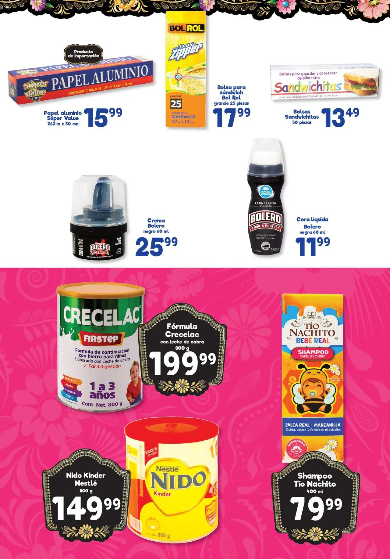 Nuevas ofertas de S-Mart válidas en toda la República Mexicana desde el 19.08.2025. ¡Encuentra las mejores ofertas en S-Mart - Folleto de Feria - Juarez! | Página: 4 | Productos: Crema, Bolsa, Agua, Leche