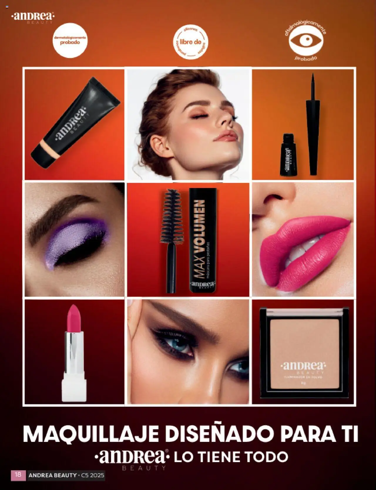 Nuevas ofertas de Andrea válidas en toda la República Mexicana desde el 24.08.2025. ¡Encuentra las mejores ofertas en Andrea - Catálogo Beauty Campaña 5! | Página: 18 | Productos: Máscara, Maquillaje