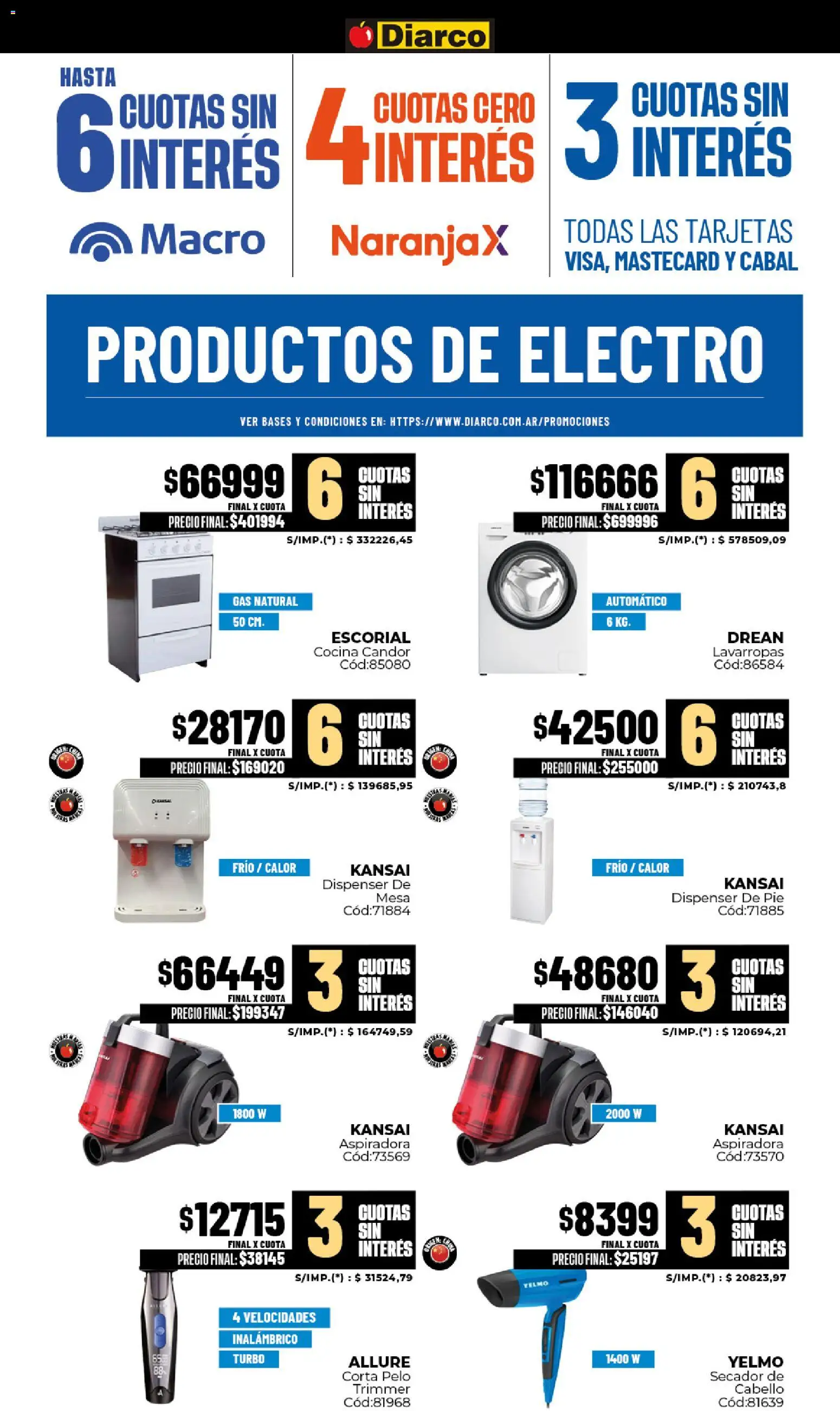 Diarco - Ofertas Hogar, Bazar Y Electro │ válido desde el 24.11.2025 | Página: 3 | Productos: Cocina, Aspiradora, Mesa, Lavarropas