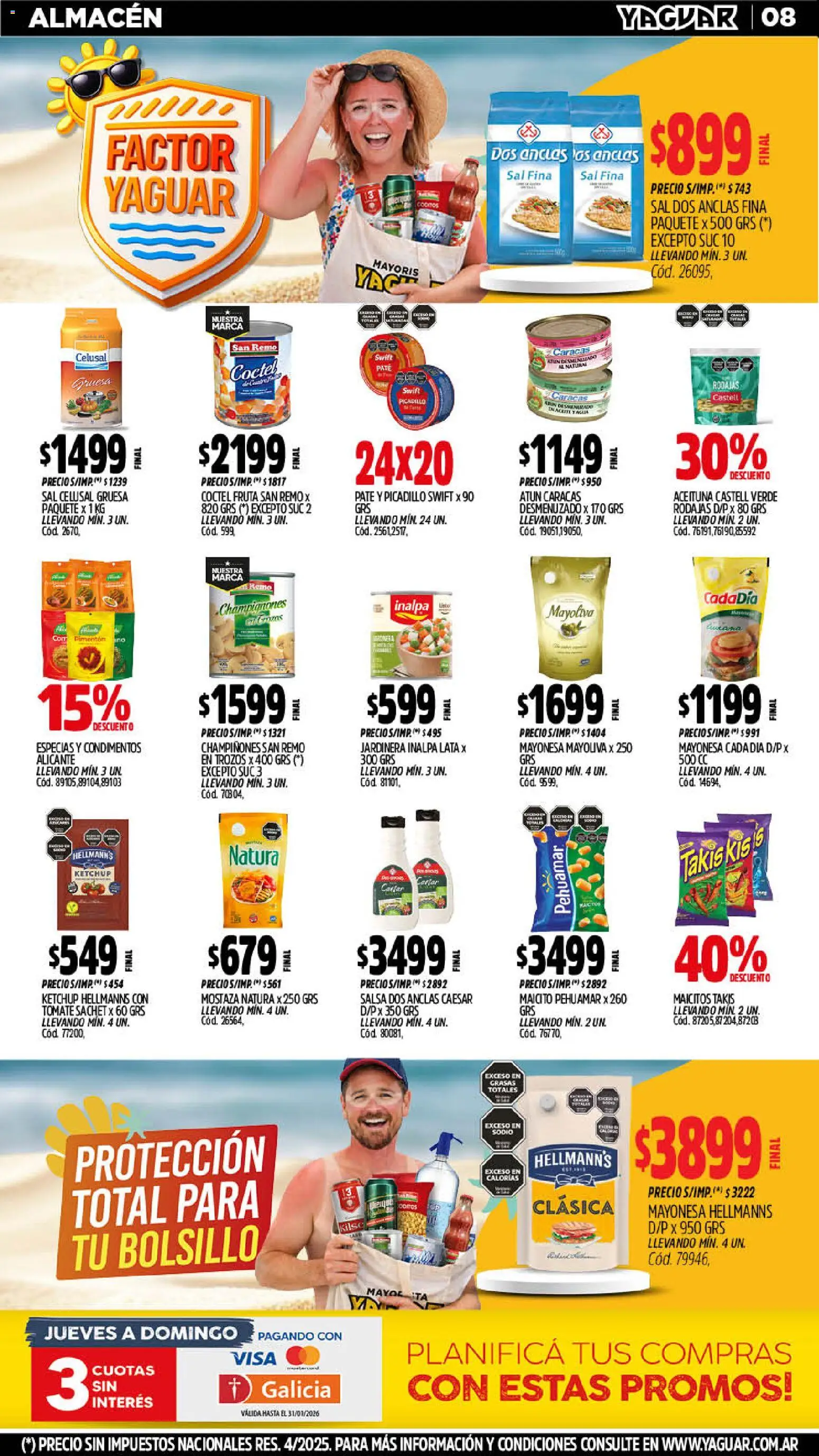 Yaguar - Oferta Semanal Chaco │ válido desde el 19.01.2026 | Página: 8 | Productos: Mayonesa, Mostaza, Pimentón, Tomate