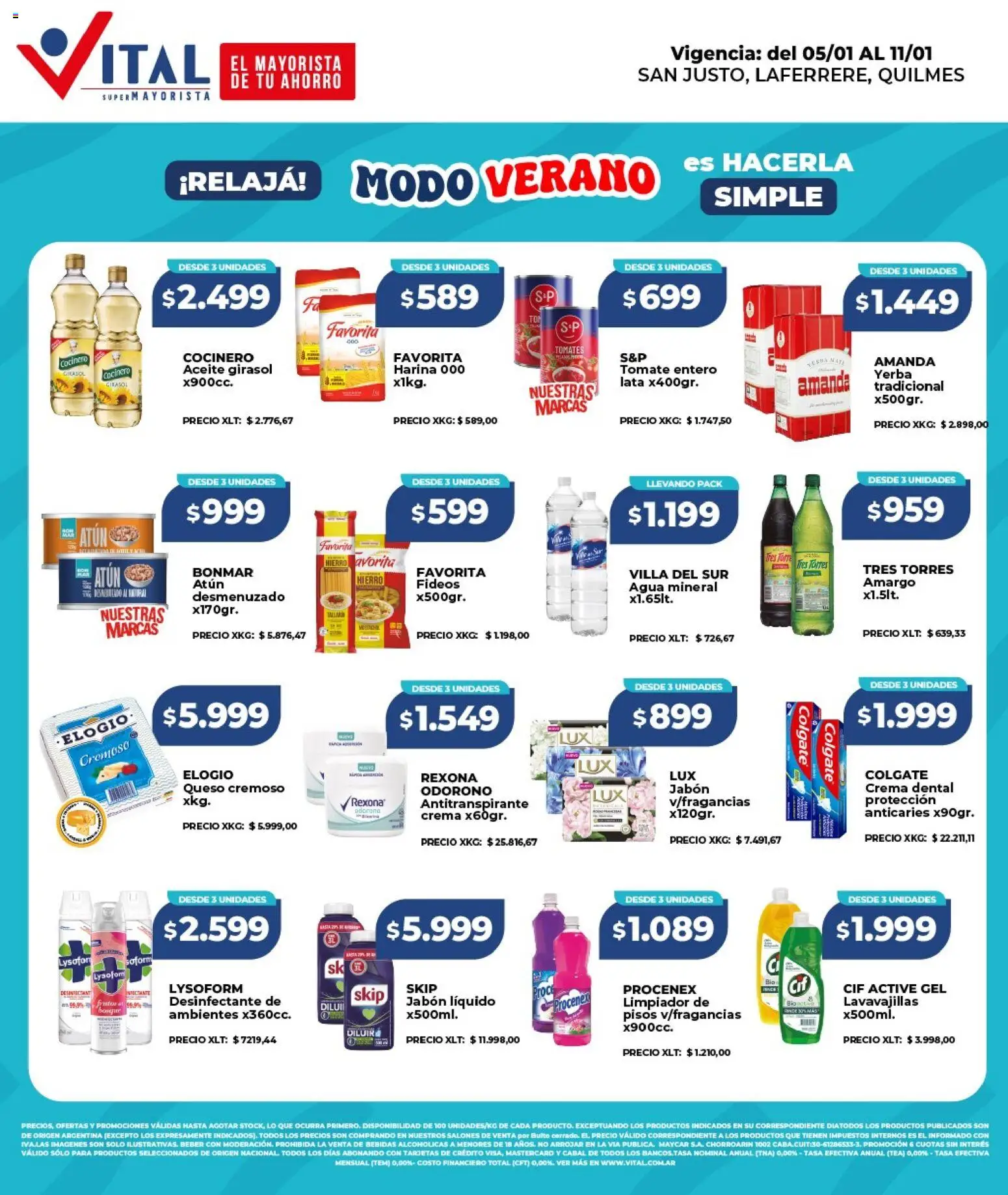Vital - Ofertas - Laferrere  │ válido desde el 05.01.2026 | Página: 1 | Productos: Lavavajillas, Atún, Jabón, Tomates
