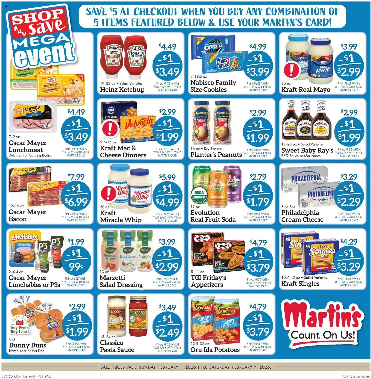 Martin’s Weekly Ad - valid from 01.02.2026 | Page: 4 | Products: Cheese, Chips, Ketchup, Potatoes