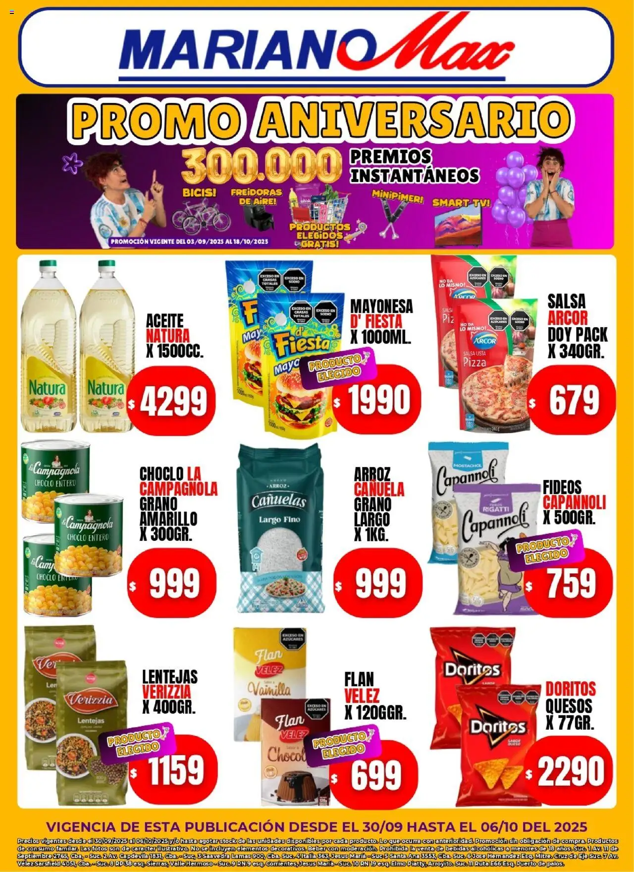 Mariano Max - Catálogo │ válido desde el 30.09.2025 | Página: 1 | Productos: Mayonesa, Pizza, Arroz, Fideos