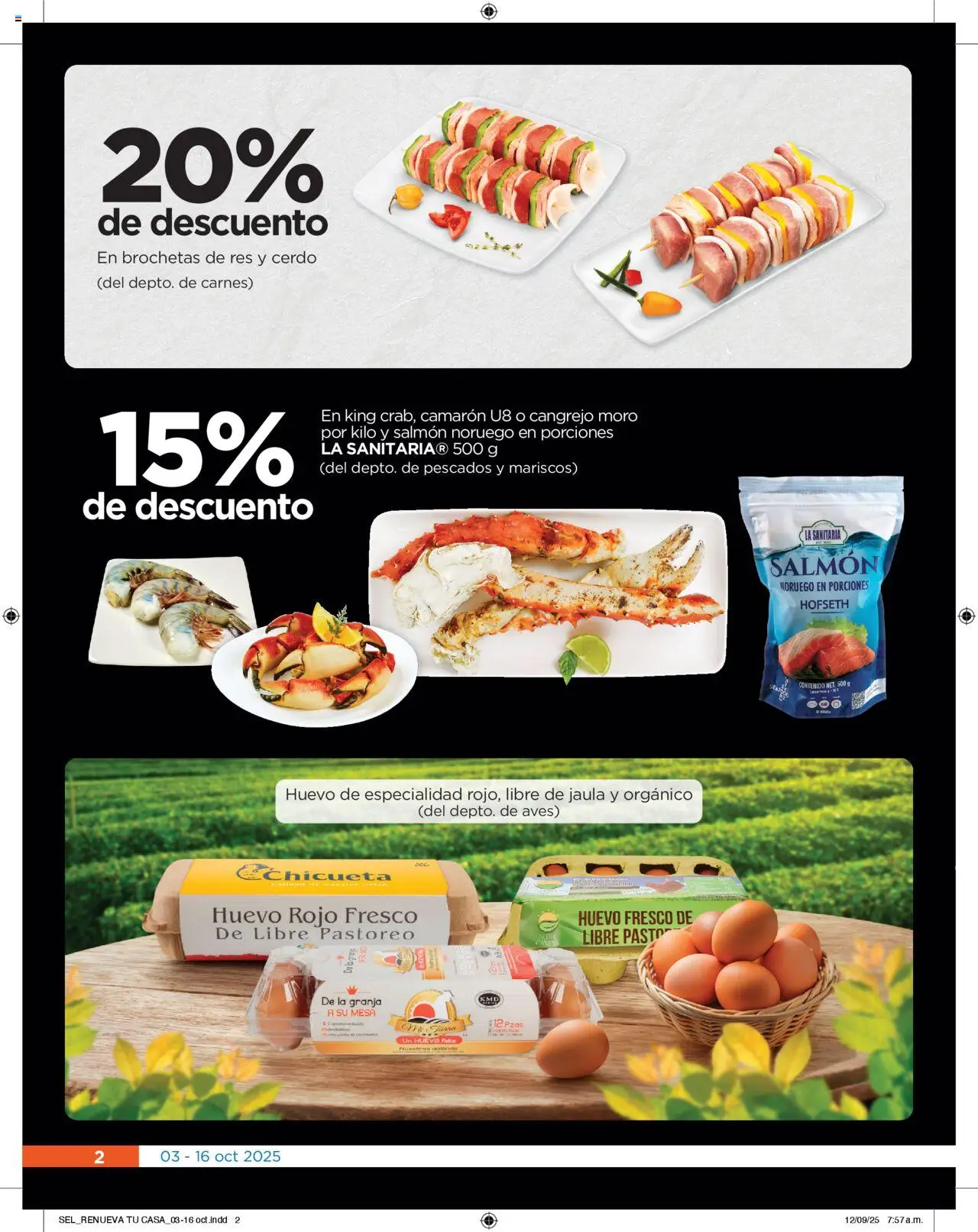 Nuevas ofertas de Chedraui válidas en toda la República Mexicana desde el 03.10.2025. ¡Encuentra las mejores ofertas en Chedraui - Folleto Cuesta Menos! | Página: 2 | Productos: Huevo, Cerdo, Res, Mesa