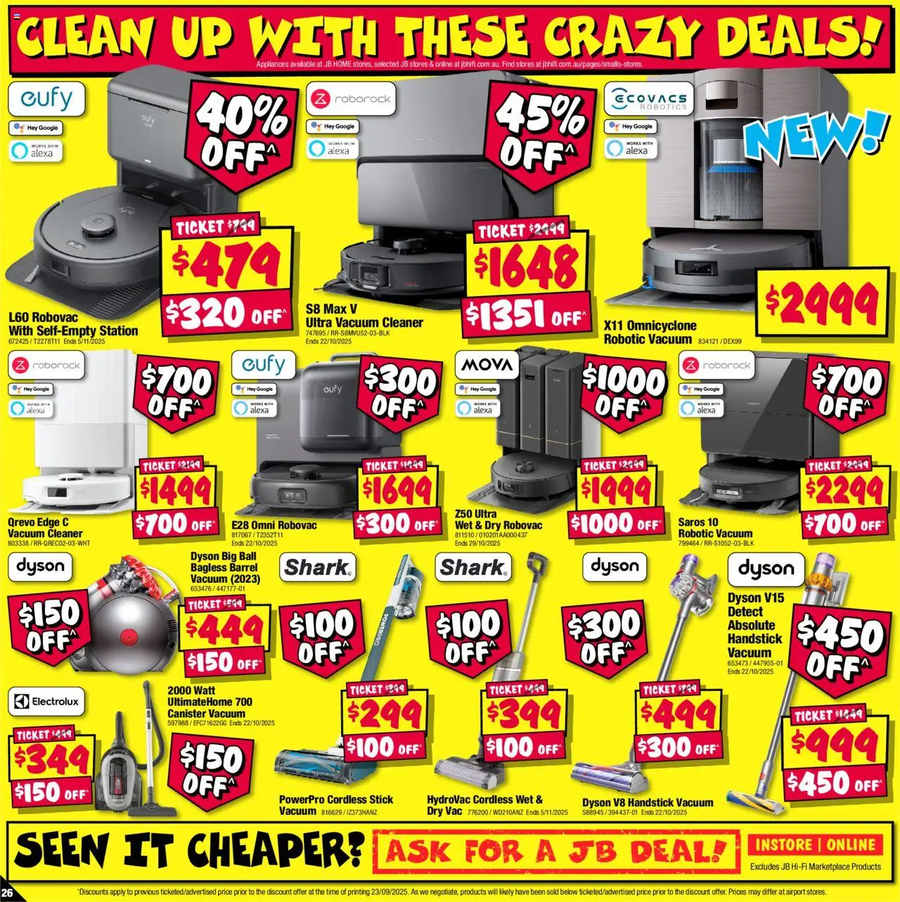 JB Hi-Fi catalogue - valid from 09.10.2025 | Page: 26 | Products: Cleaner, Vacuum cleaner