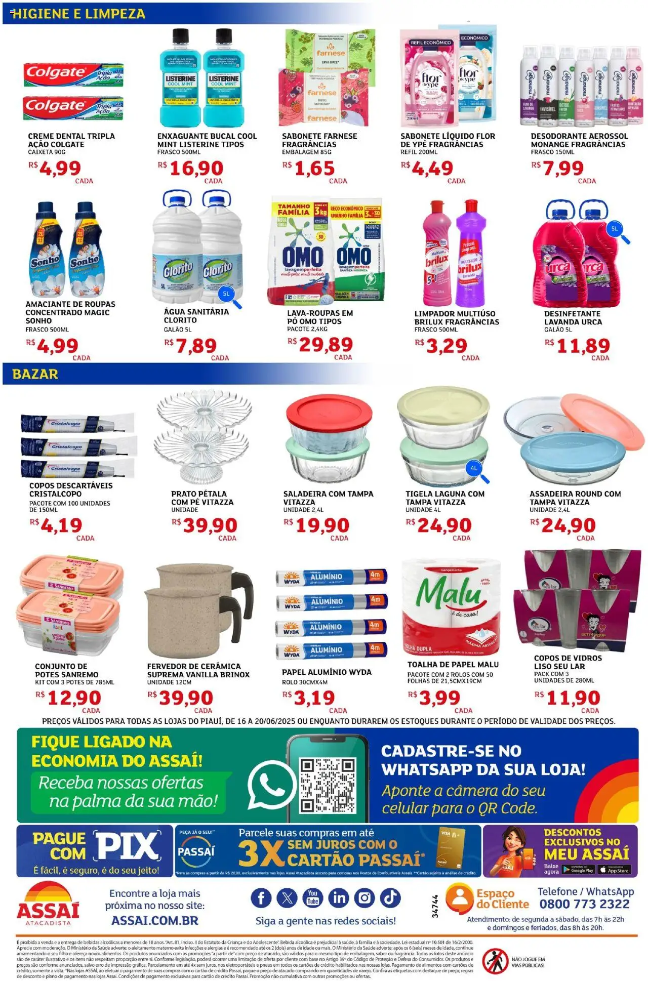Assaí Atacadista Folheto - válido de 16.06.2025 | Página: 4 | Produtos: Rolo, Enxaguante bucal, Copos descartáveis, Assadeira