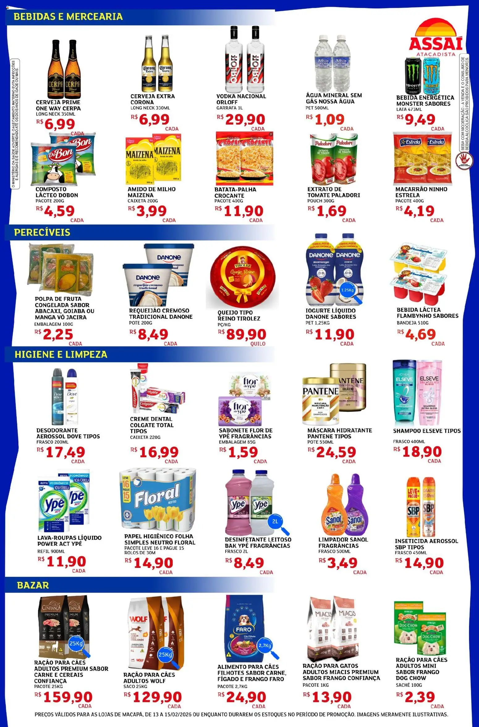 Assaí Atacadista Folheto - válido de 13.02.2026 | Página: 2 | Produtos: Colágeno, Goiaba, Creme dental, Desinfetante