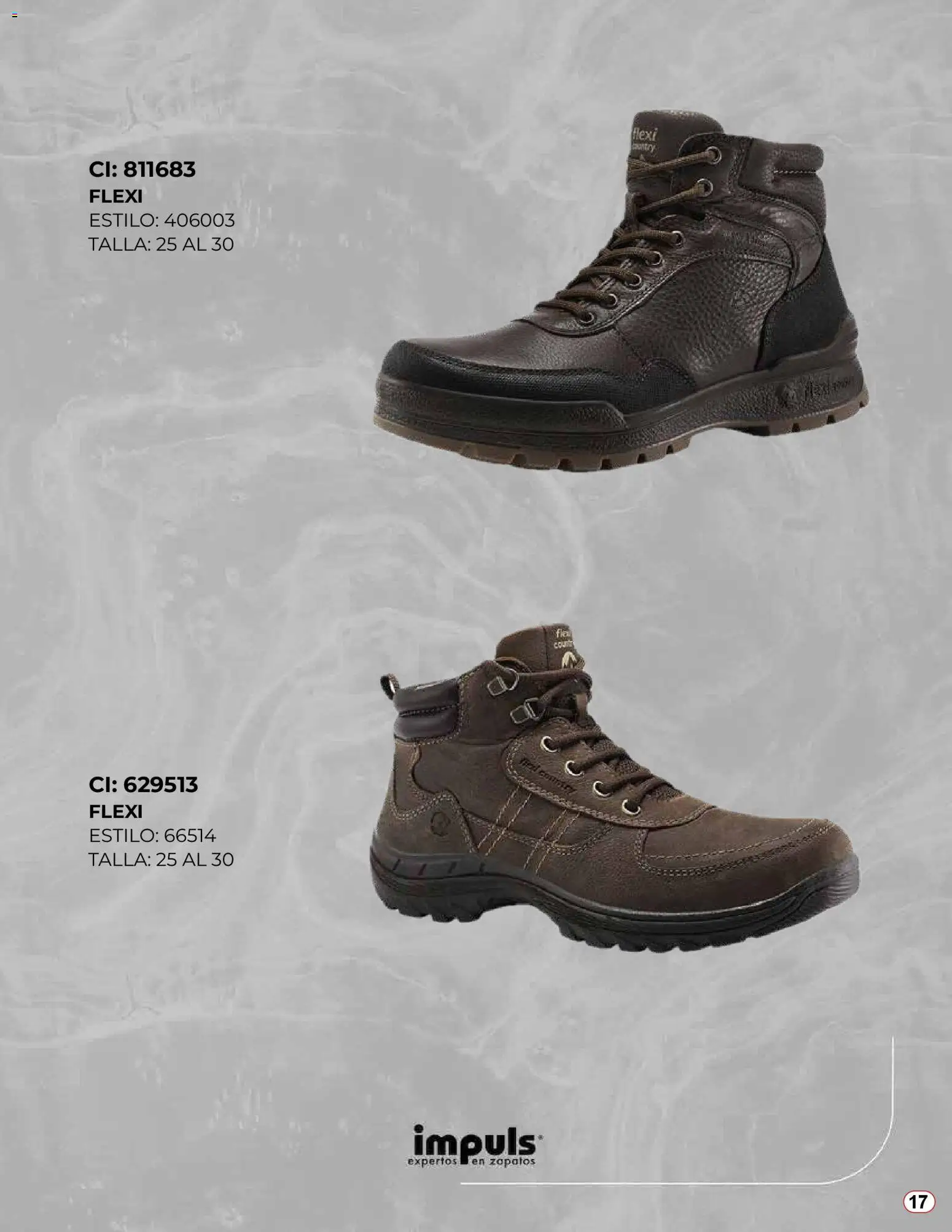Nuevas ofertas de Impuls válidas en toda la República Mexicana desde el 04.11.2025. ¡Encuentra las mejores ofertas en Impuls catálogo De Calzado Flexi 2025! | Página: 17 | Productos: Zapatos