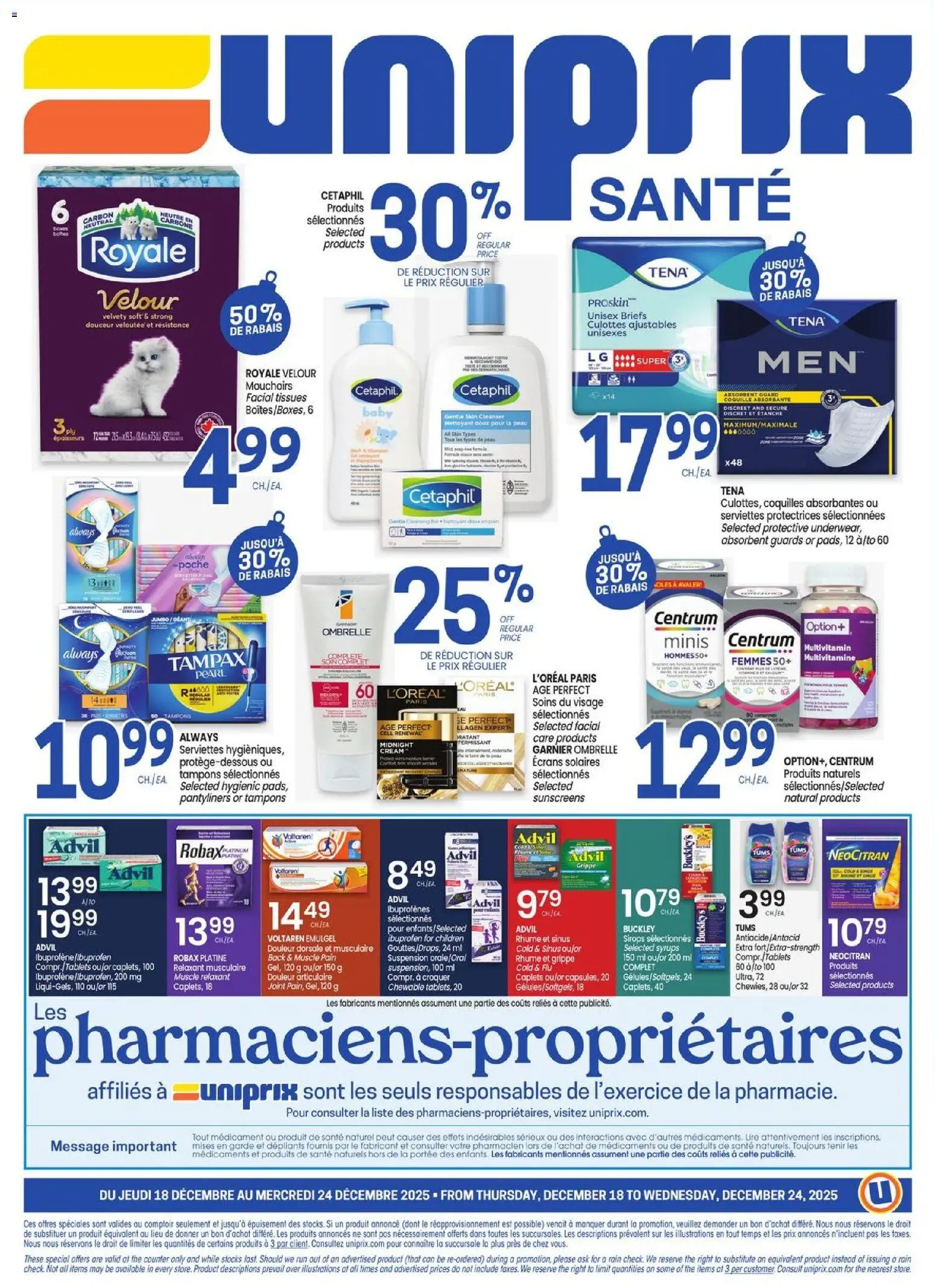 Uniprix flyer valid from 18.12.2025 | Page: 4 | Products: Cream, Briefs
