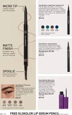 Preview of fmg Glimmer Liquid Color Eyeliner Pen, Felt tip applicator glides on smoothly and provides precise application. Highly pigmented, lightweight formula is smudge/ transfer/sweat-proof.* Formulated without parabens, talc, mineral oil, phthalates and fragrance. 1.2 ml from shop Avon valid from 04.12.2025 | Page: 112