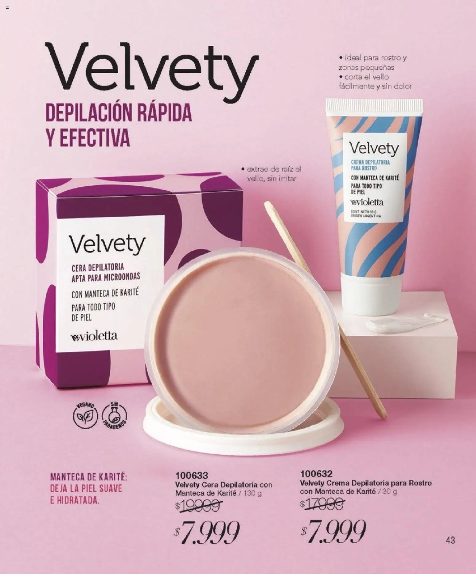 Violetta catálogo │ válido desde el 01.02.2026 | Página: 43 | Productos: Crema depilatoria, Cera, Microondas, Crema