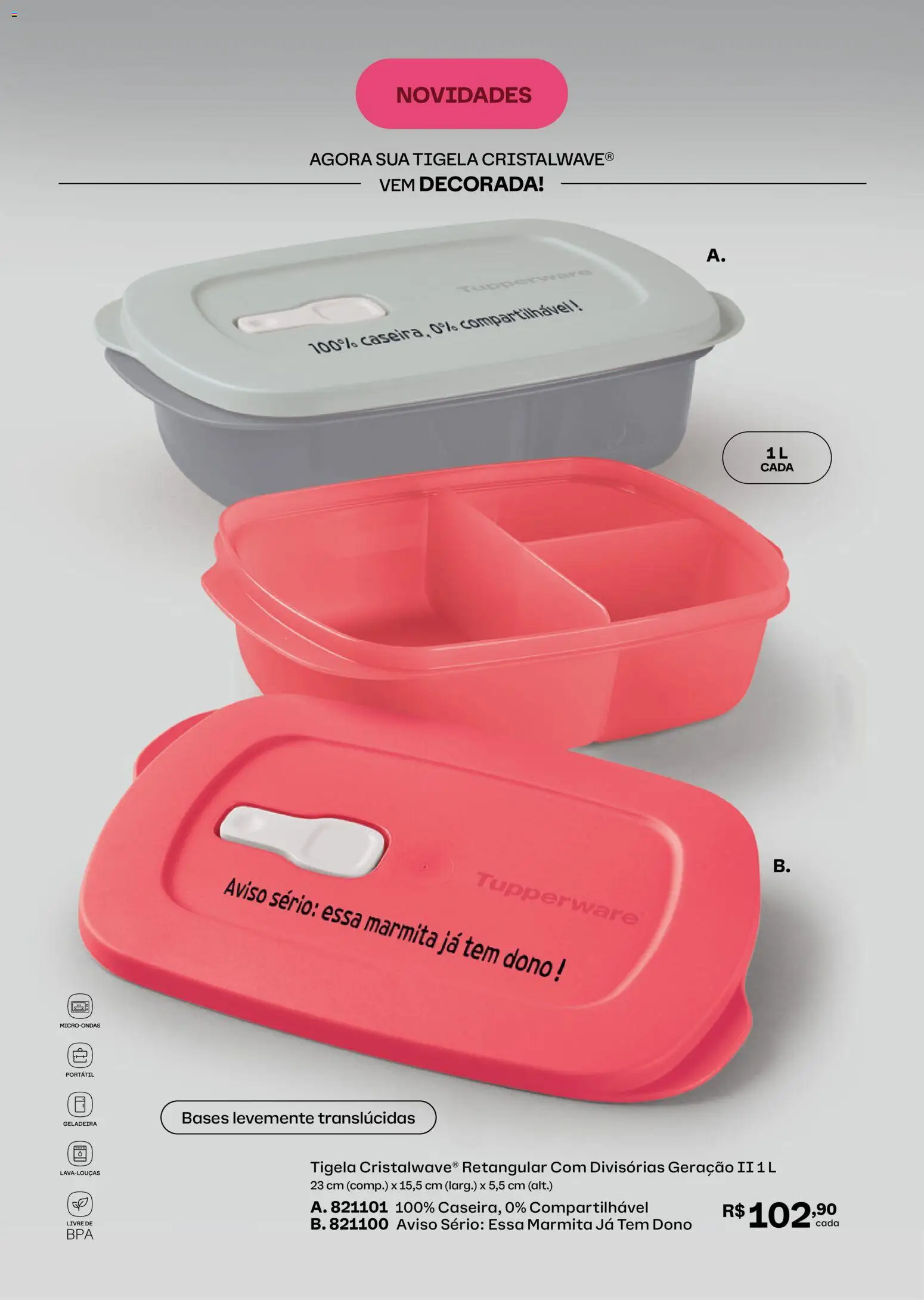 Tupperware Folheto - válido de 01.02.2026 | Página: 65 | Produtos: Geladeira, Microondas, Tigela