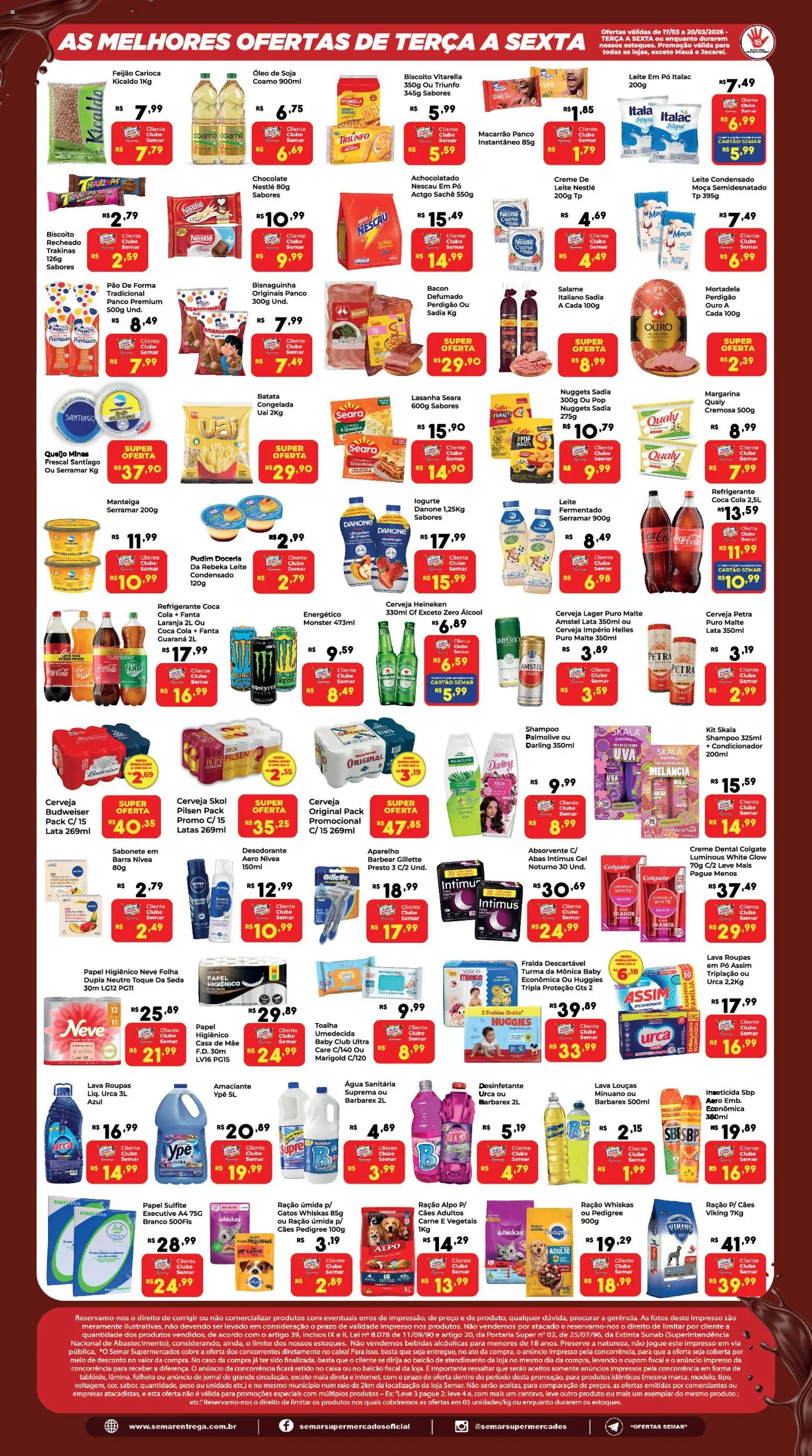 Semar Supermercado - Ofertas da semana Folheto - válido de 17.03.2026 | Página: 2 | Produtos: Desodorante, Nescau, Caixa, Amaciante