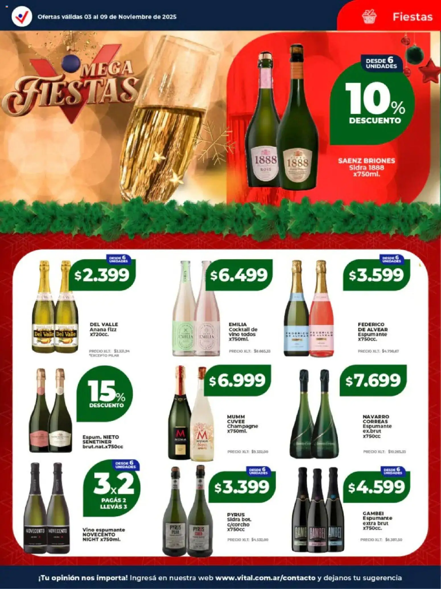 Vital - Ofertas - Salta │ válido desde el 03.11.2025 | Página: 21 | Productos: Ananá, Champagne, Vino