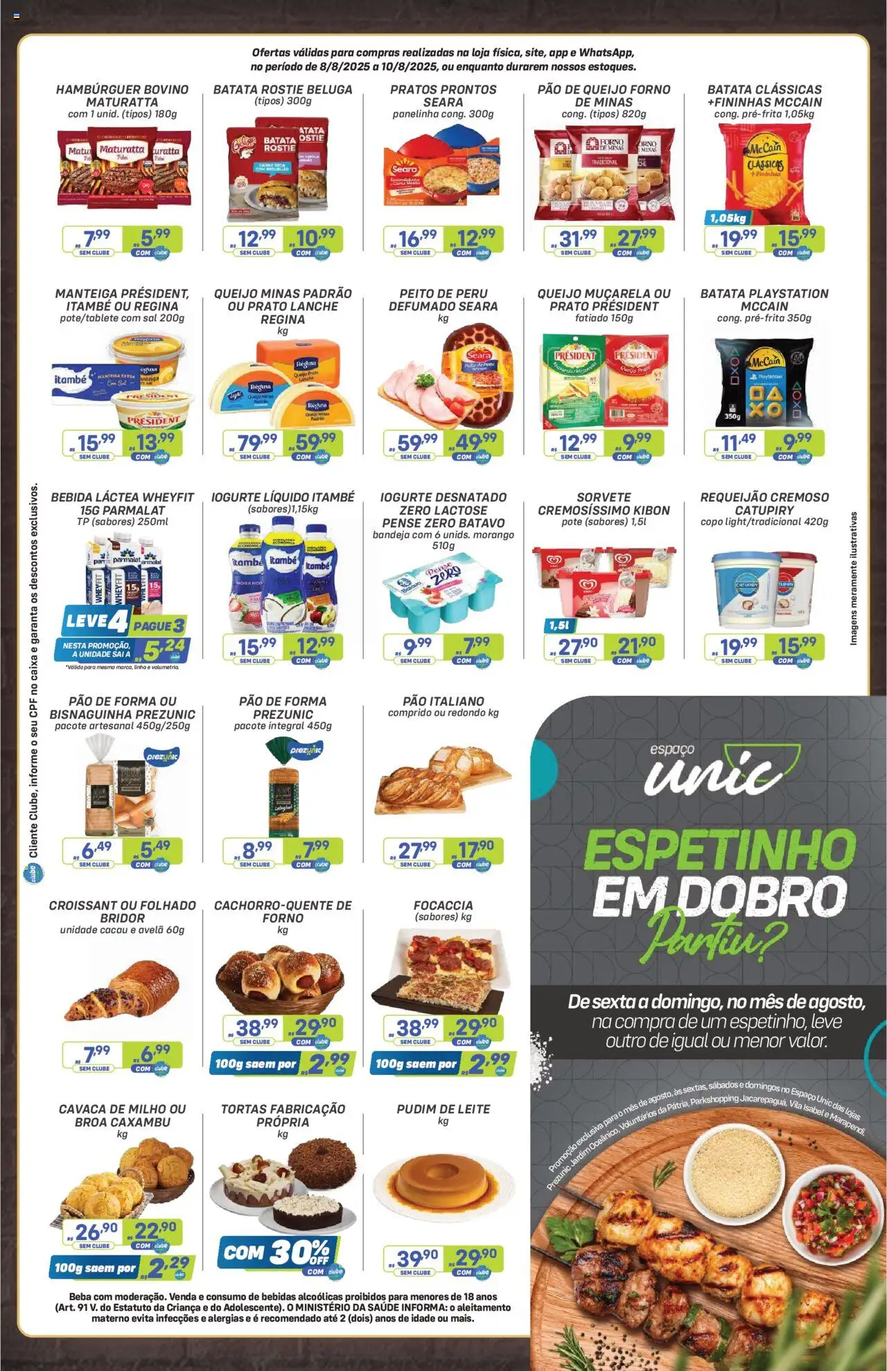 Prezunic Folheto - válido de 08.08.2025 | Página: 3 | Produtos: Pão, Muçarela, Bandeja, Avelã