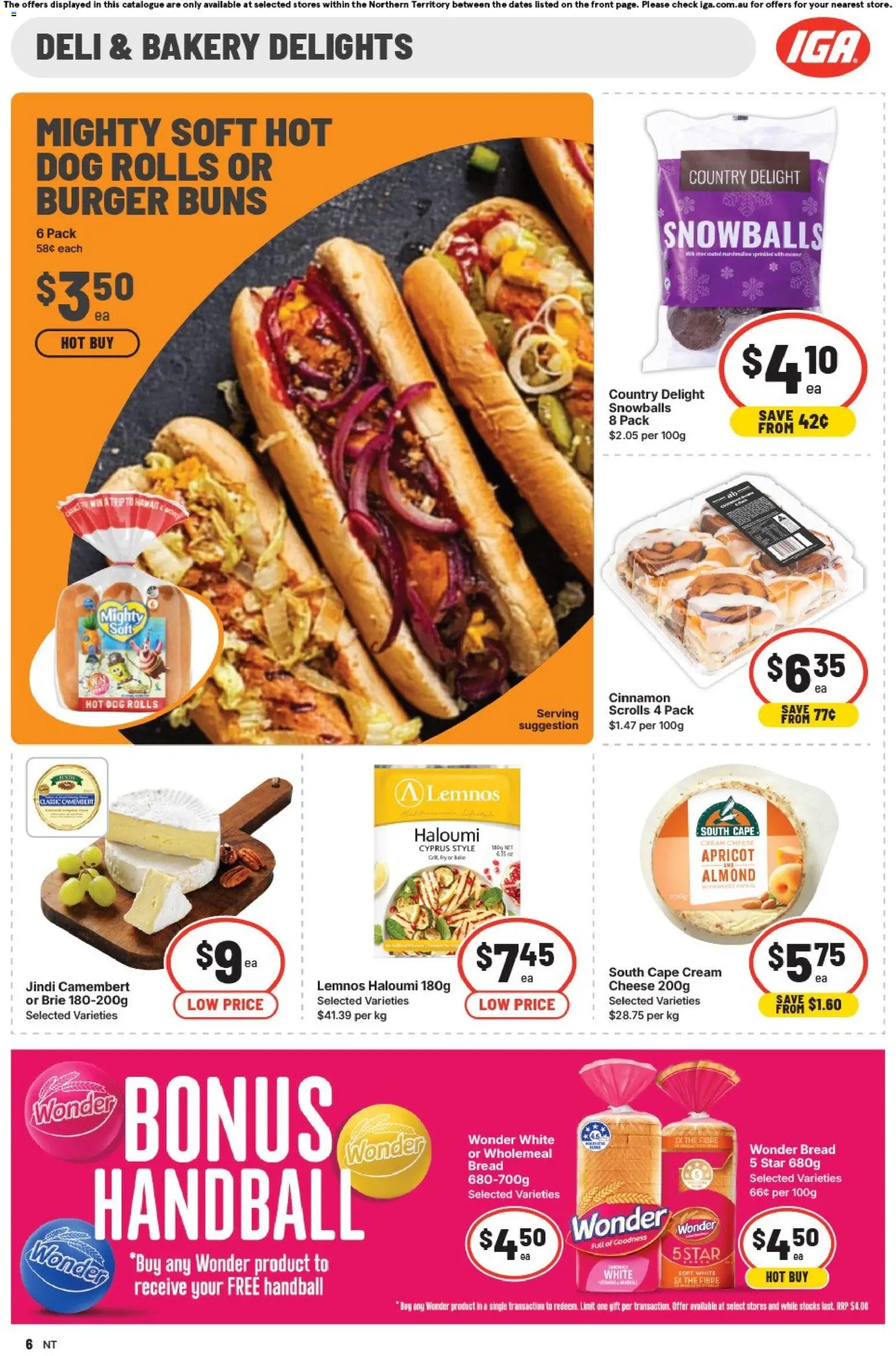 IGA catalogue - valid from 28.01.2026 | Page: 6 | Products: Cheese, Bread, Cream, Bakery