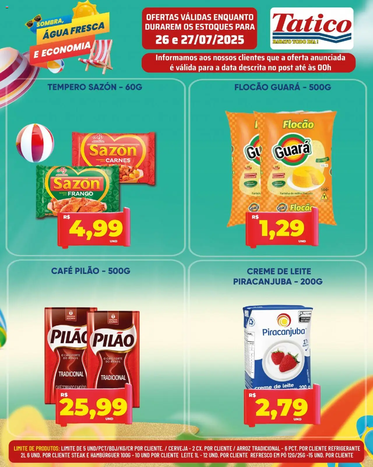Tatico Folheto - válido de 28.07.2025 | Página: 27 | Produtos: Pó, Refresco, Cerveja, Arroz