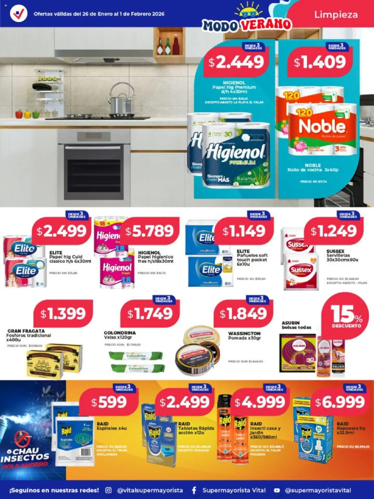 Vital - Ofertas - Mar del Plata  │ válido desde el 26.01.2026 | Página: 8 | Productos: Papel higiénico, Pomada, Cocina, Servilletas