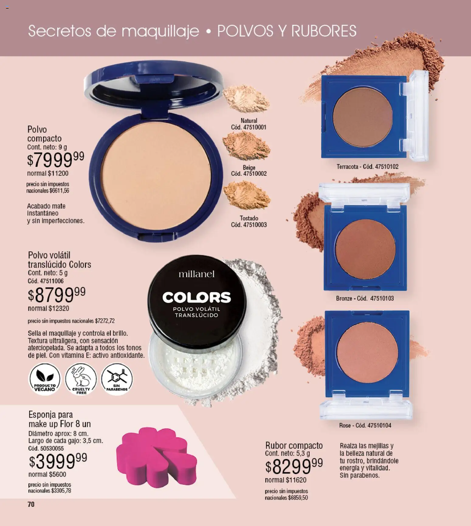 Millanel - Catálogo │ válido desde el 30.03.2026 | Página: 70 | Productos: Mate, Maquillaje, Rubor, Polvo