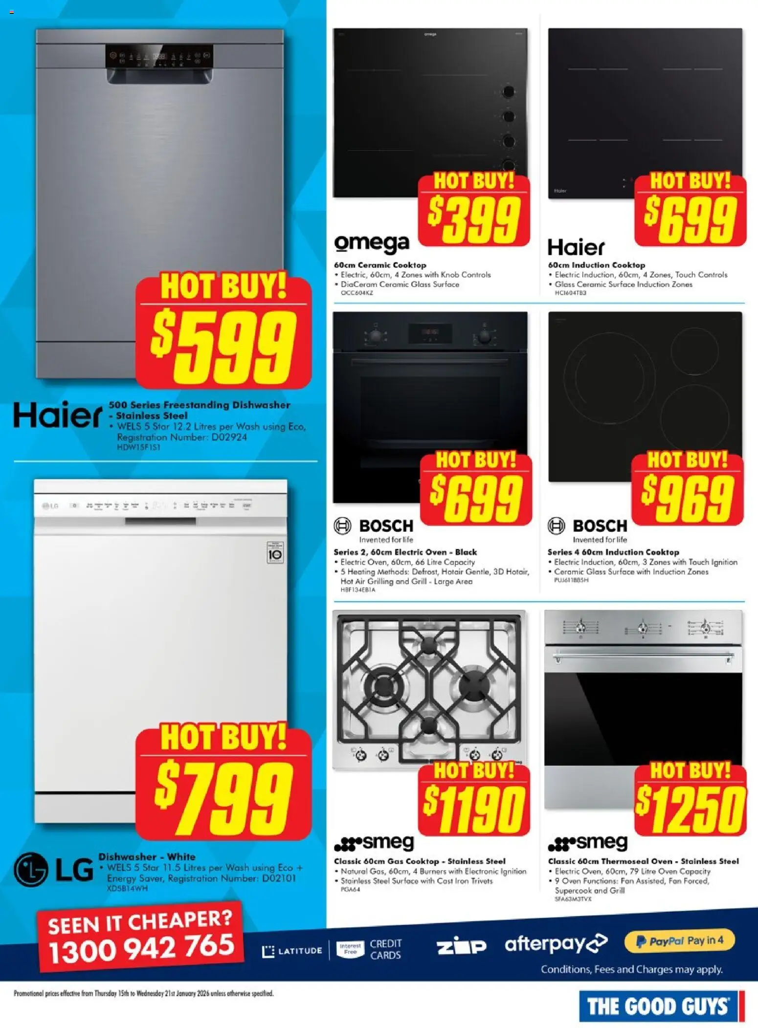 The Good Guys catalogue - valid from 14.01.2026 | Page: 4 | Products: Oven, Dishwasher, Grill, Iron