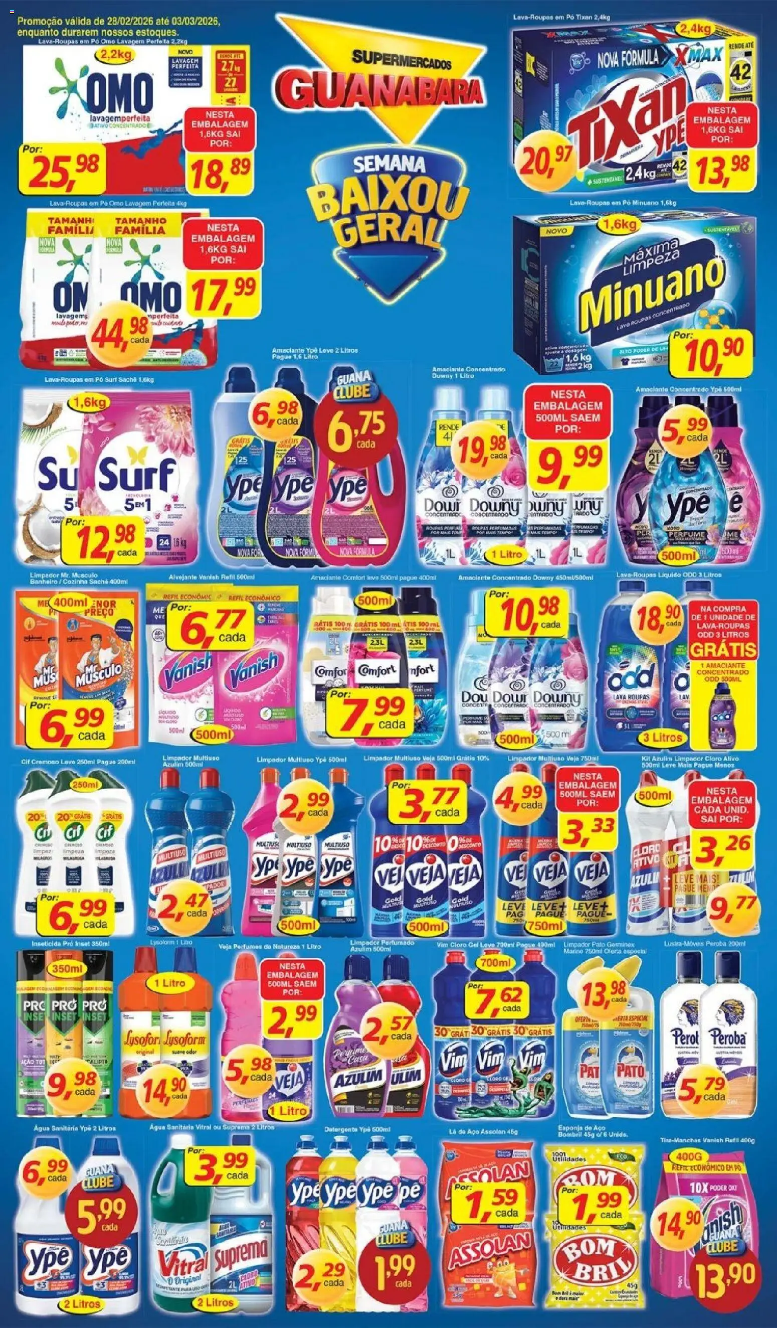 Supermercados Guanabara Folheto - válido de 28.02.2026 | Página: 9 | Produtos: Limpador multiuso, Perfumes, Amaciante, Inseticida