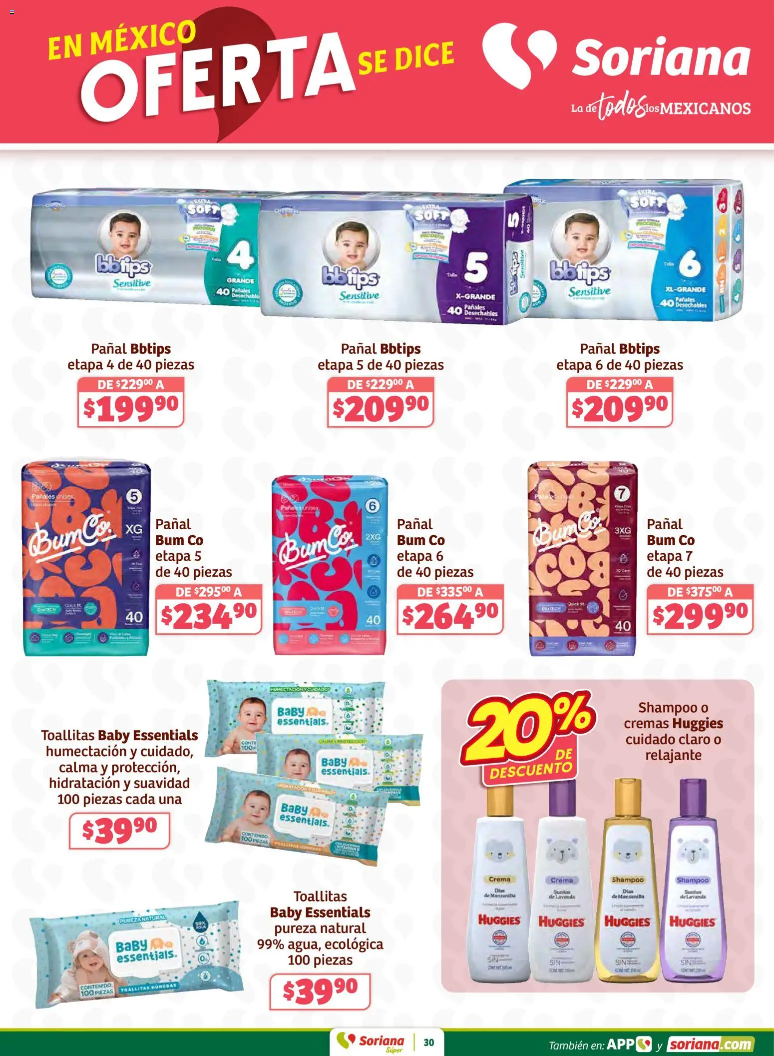Nuevas ofertas de Soriana válidas en toda la República Mexicana desde el 02.01.2026. ¡Encuentra las mejores ofertas en Soriana - Preciazazaso Súper: BCS, Jal, Nay, Sin, Son! | Página: 30 | Productos: Crema, Pañales