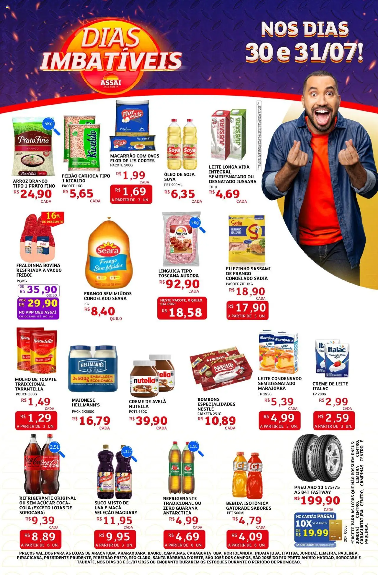 Assaí Atacadista Folheto - válido de 30.07.2025 | Página: 1 | Produtos: Ovos, Frango, Leite condensado, Avelã