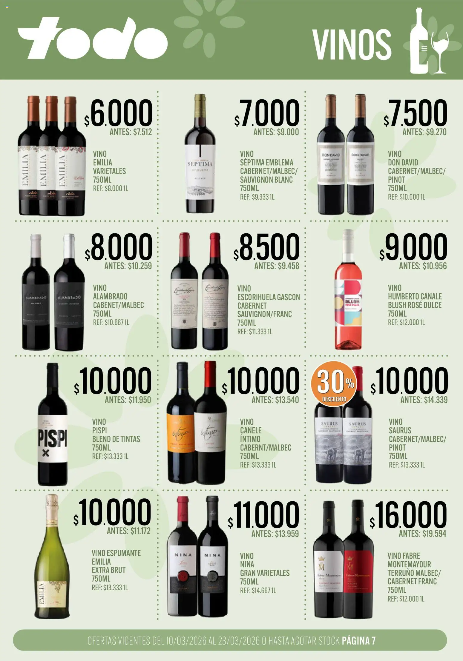 Supermercados TODO - Ofertas │ válido desde el 10.03.2026 | Página: 7 | Productos: Vino