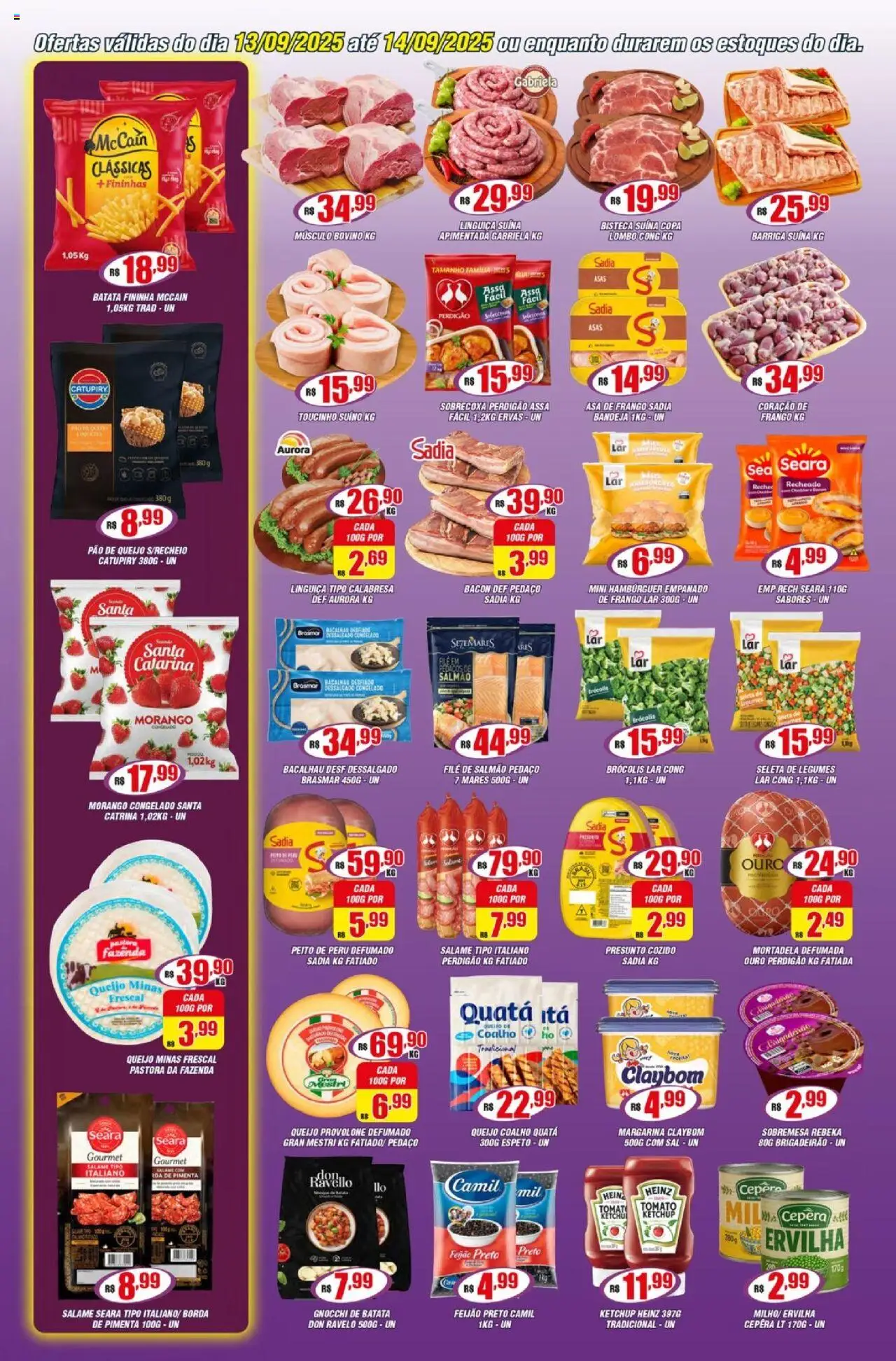 Violeta Supermercados Folheto - válido de 13.09.2025 | Página: 2 | Produtos: Mortadela, Provolone, Hambúrguer, Sal