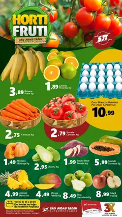 São Judas Tadeu Folheto - válido de 26.08.2025 | Página: 1 | Produtos: Moranga, Pera, Abóbora, Cenoura
