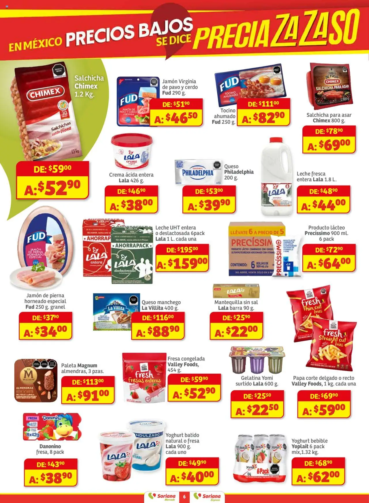 Nuevas ofertas de Soriana válidas en toda la República Mexicana desde el 28.08.2025. ¡Encuentra las mejores ofertas en Soriana - Pesito Valedor Mercado: Nay, Sin, Son! | Página: 6 | Productos: Fresa, Paleta, Crema, Barra