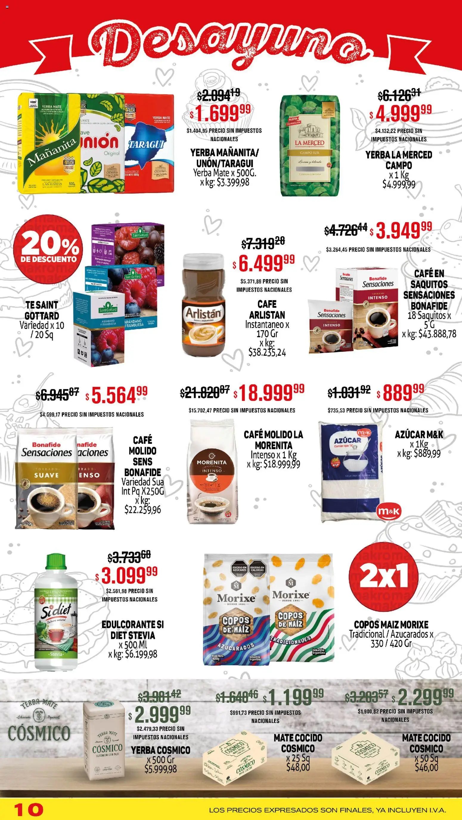 Makro ofertas │ válido desde el 02.01.2026 | Página: 10 | Productos: Mate, Azucar, Edulcorante, Café