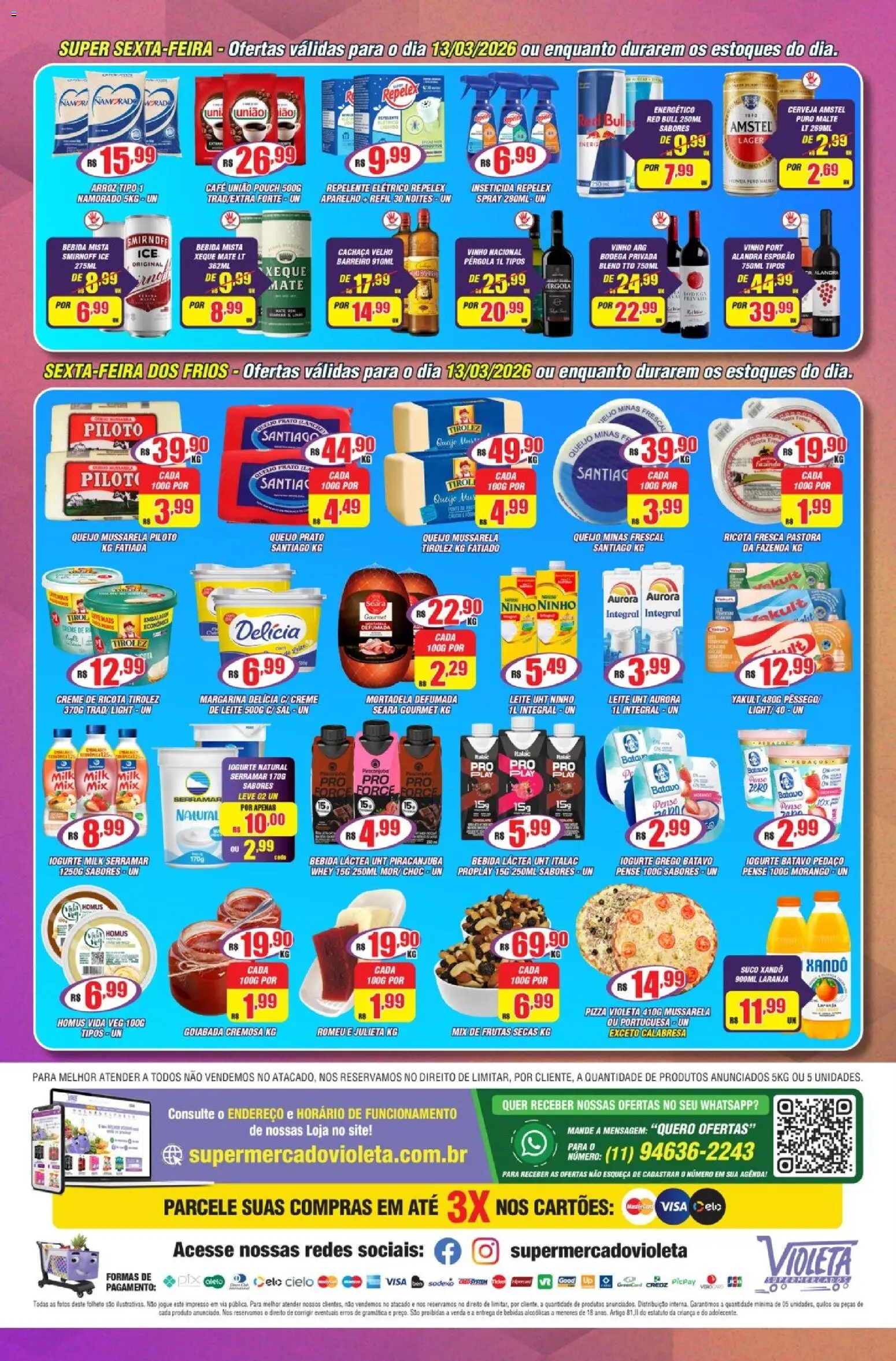 Violeta Supermercados Folheto - válido de 10.03.2026 | Página: 4 | Produtos: Café, Suco, Vinho, Ricota