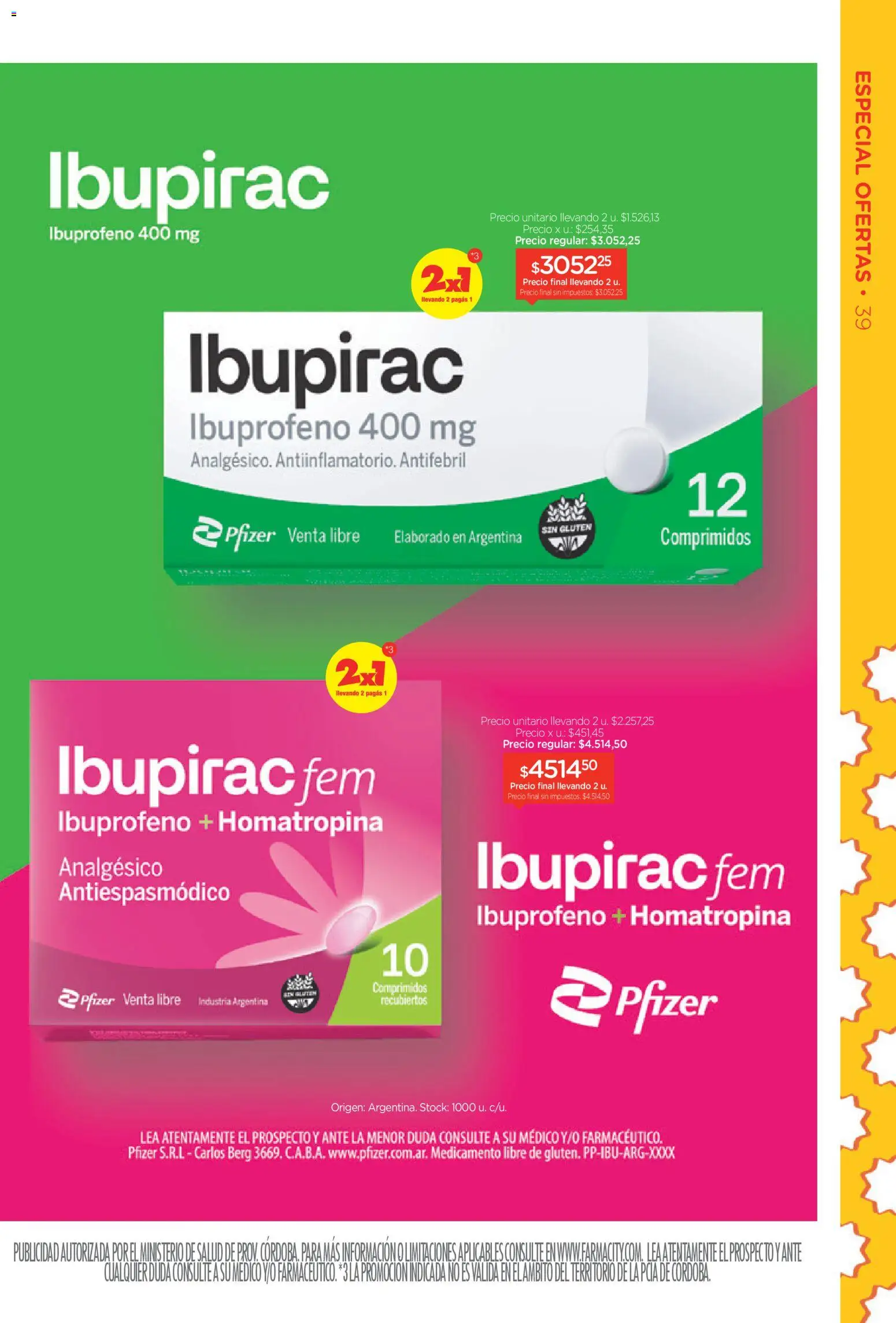 Farmacity catálogo │ válido desde el 03.03.2026 | Página: 39 | Productos: Analgésico