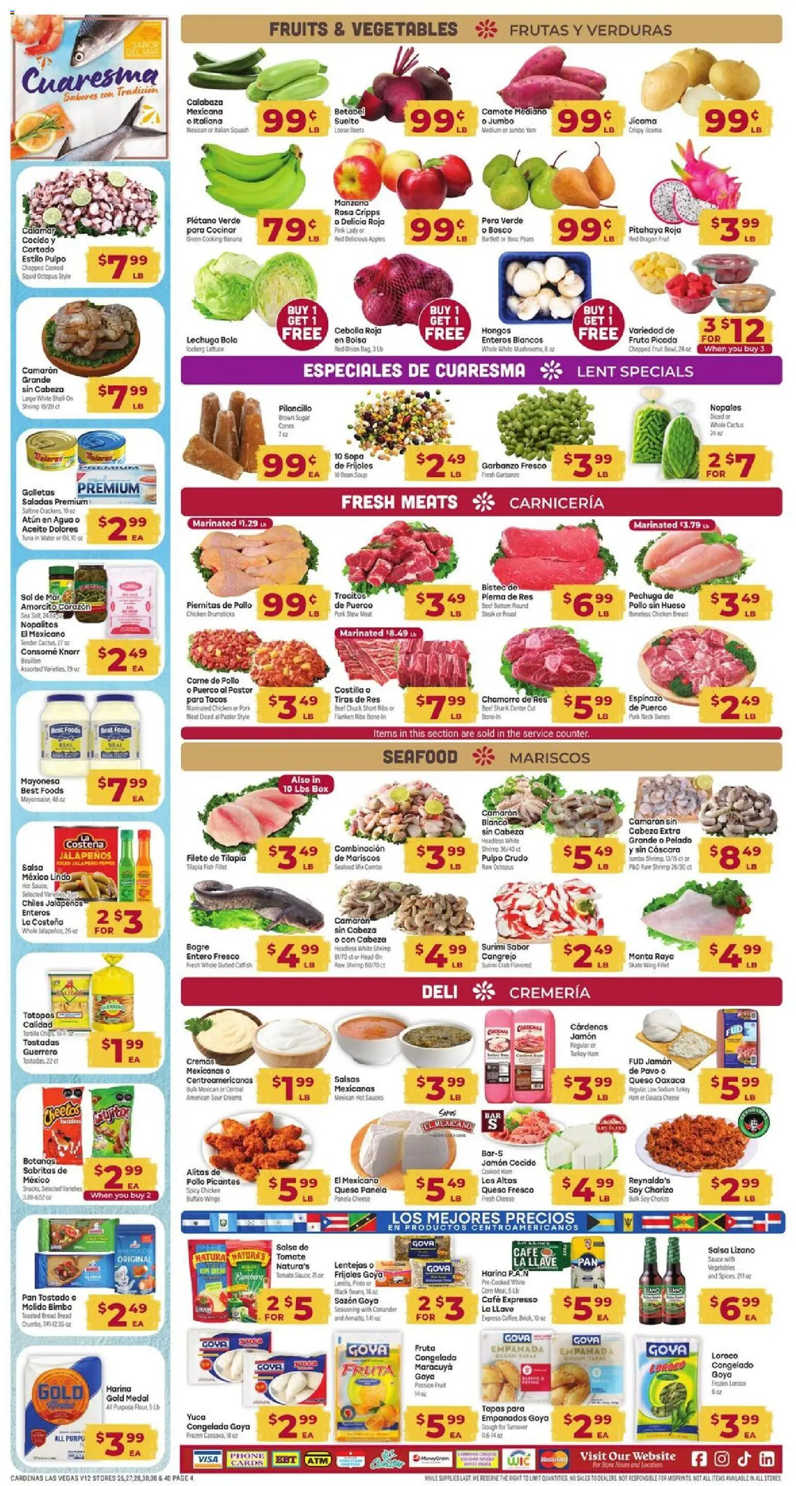 Cardenas Weekly Ad - NV - valid from 11.03.2026 | Page: 4 | Products: Corn, Lettuce, Cheese, Ham