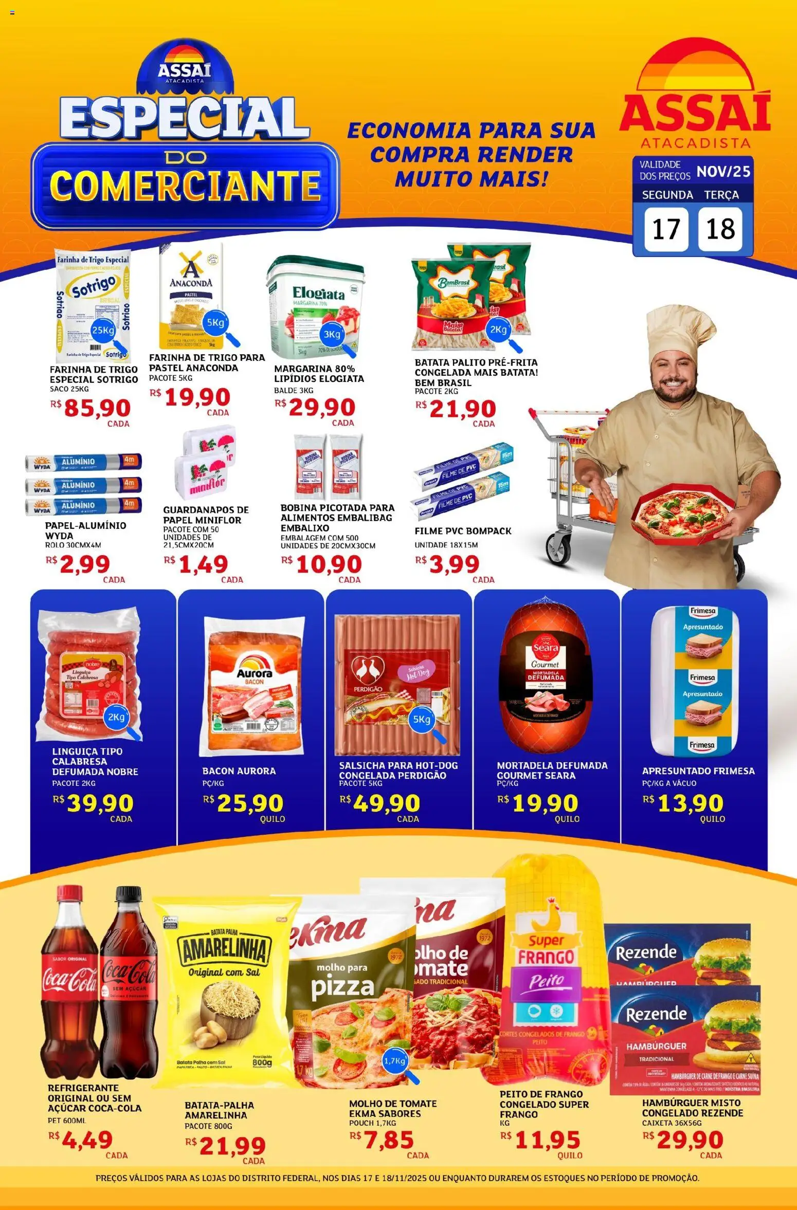 Assaí Atacadista Folheto - válido de 18.11.2025 | Página: 1 | Produtos: Linguiça, Mortadela, Batata palha, Açúcar