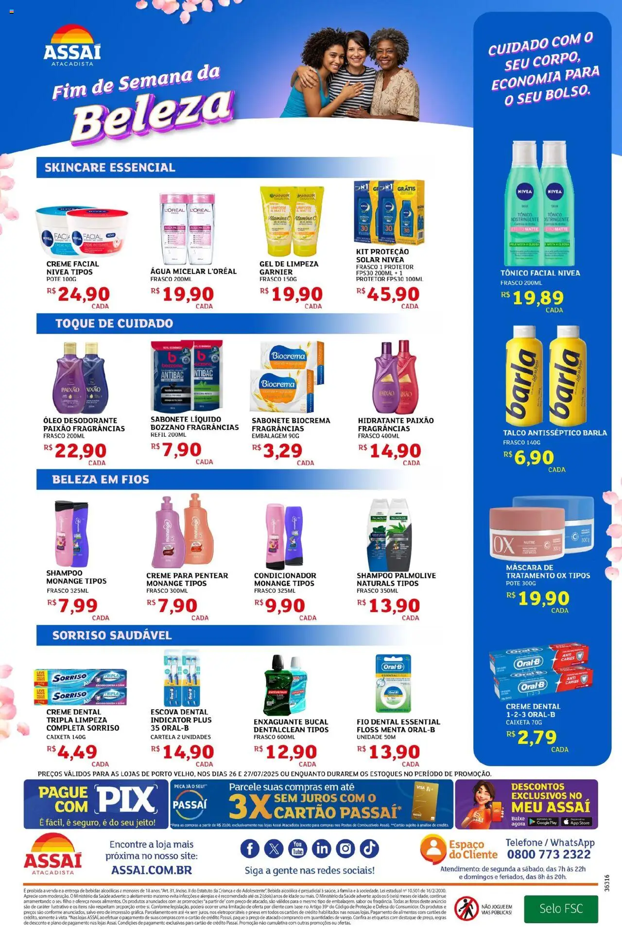 Assaí Atacadista Folheto - válido de 26.07.2025 | Página: 2 | Produtos: Desodorante, Telefone, Adstringente, Sabonete líquido