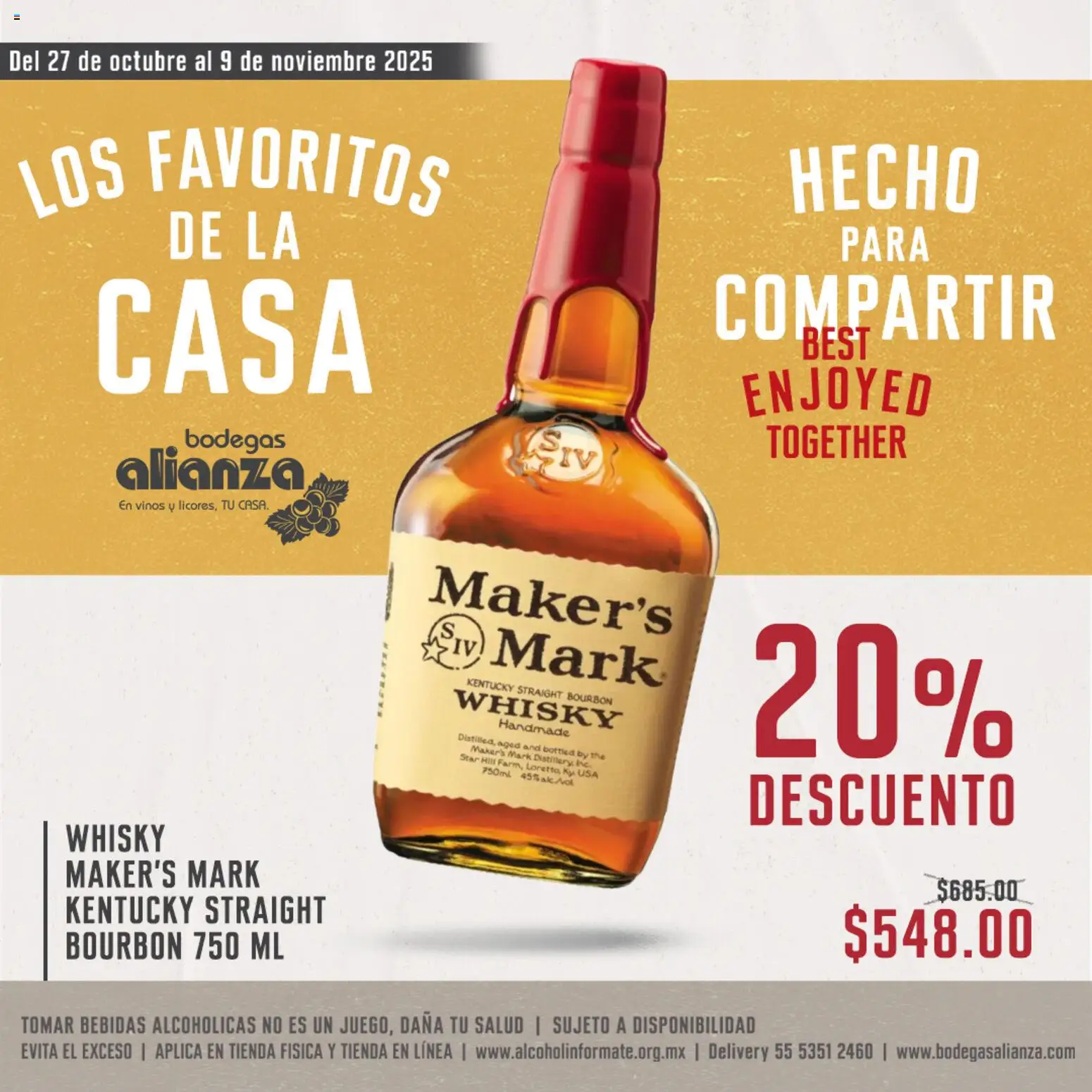 Nuevas ofertas de Bodegas Alianza válidas en toda la República Mexicana desde el 27.10.2025. ¡Encuentra las mejores ofertas en Bodegas Alianza catálogo Los favoritos de la casa! | Página: 3 | Productos: Whisky
