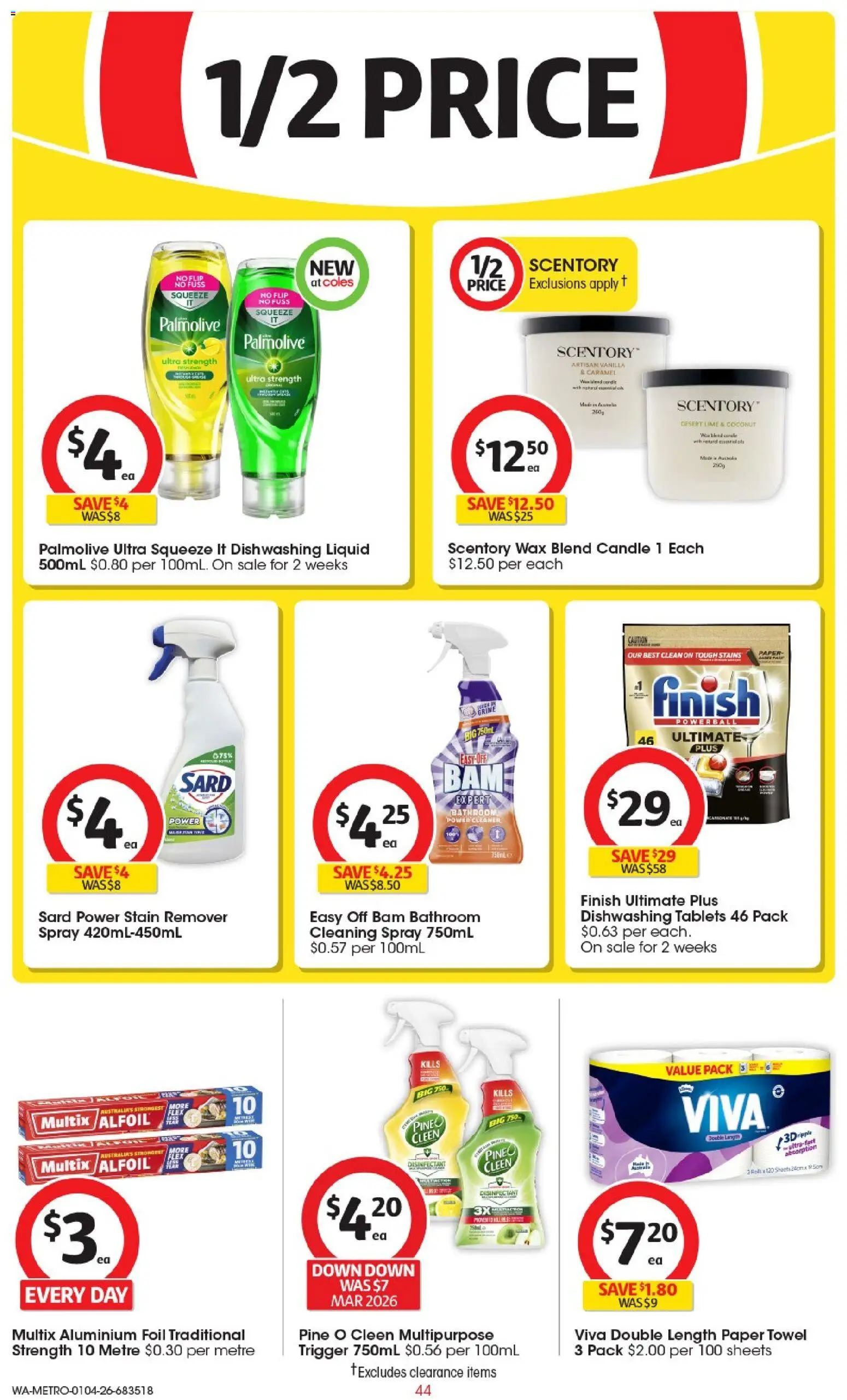 Coles catalogue - valid from 01.04.2026 | Page: 44 | Products: Lime, Candle, Tablets, Bathroom