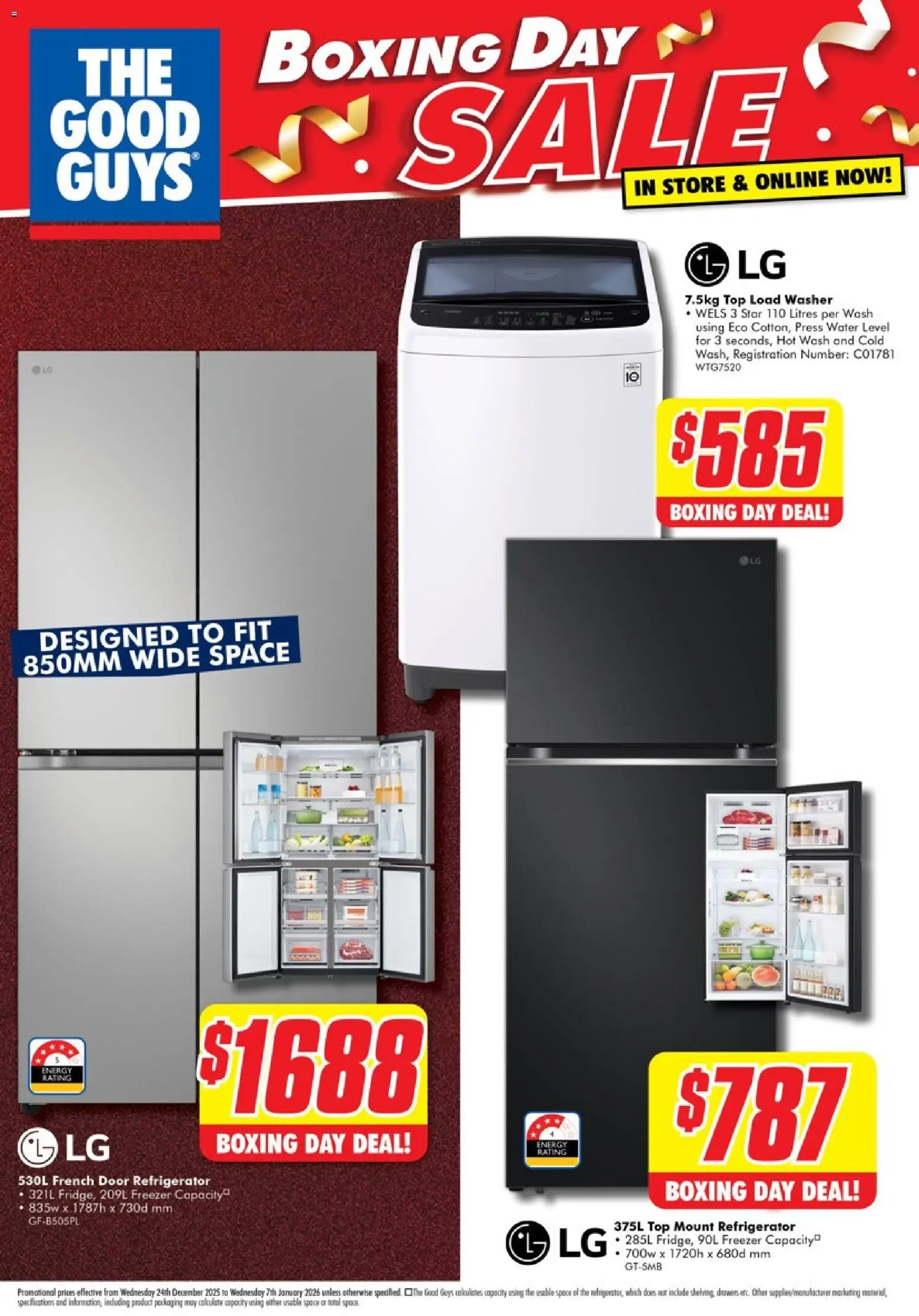 The Good Guys catalogue - valid from 23.12.2025 | Page: 1 | Products: Door, Refrigerator, Washer, Press