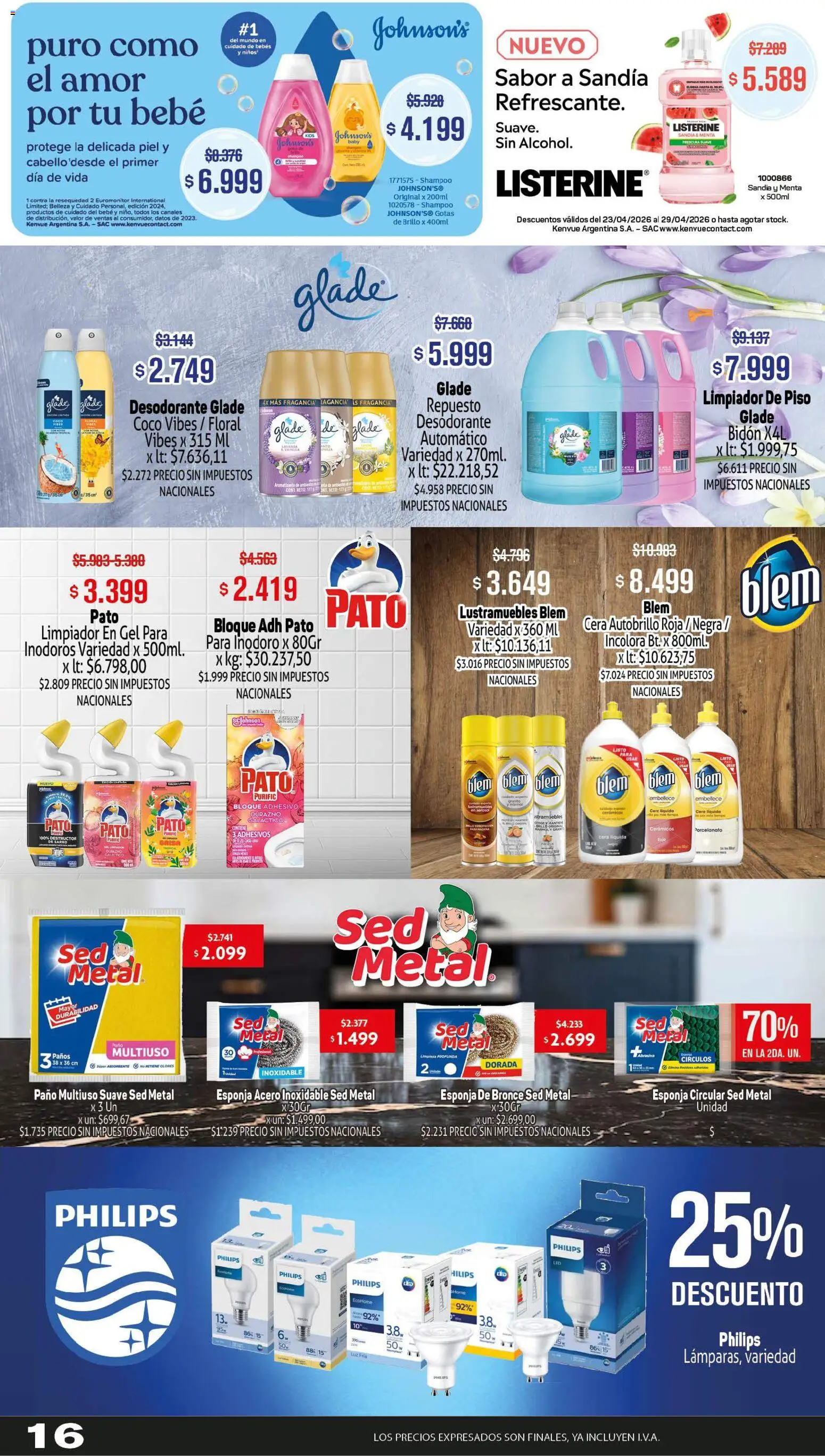 Makro ofertas │ válido desde el 23.04.2026 | Página: 16 | Productos: Bidón, Inodoro, Cera, Limpiador