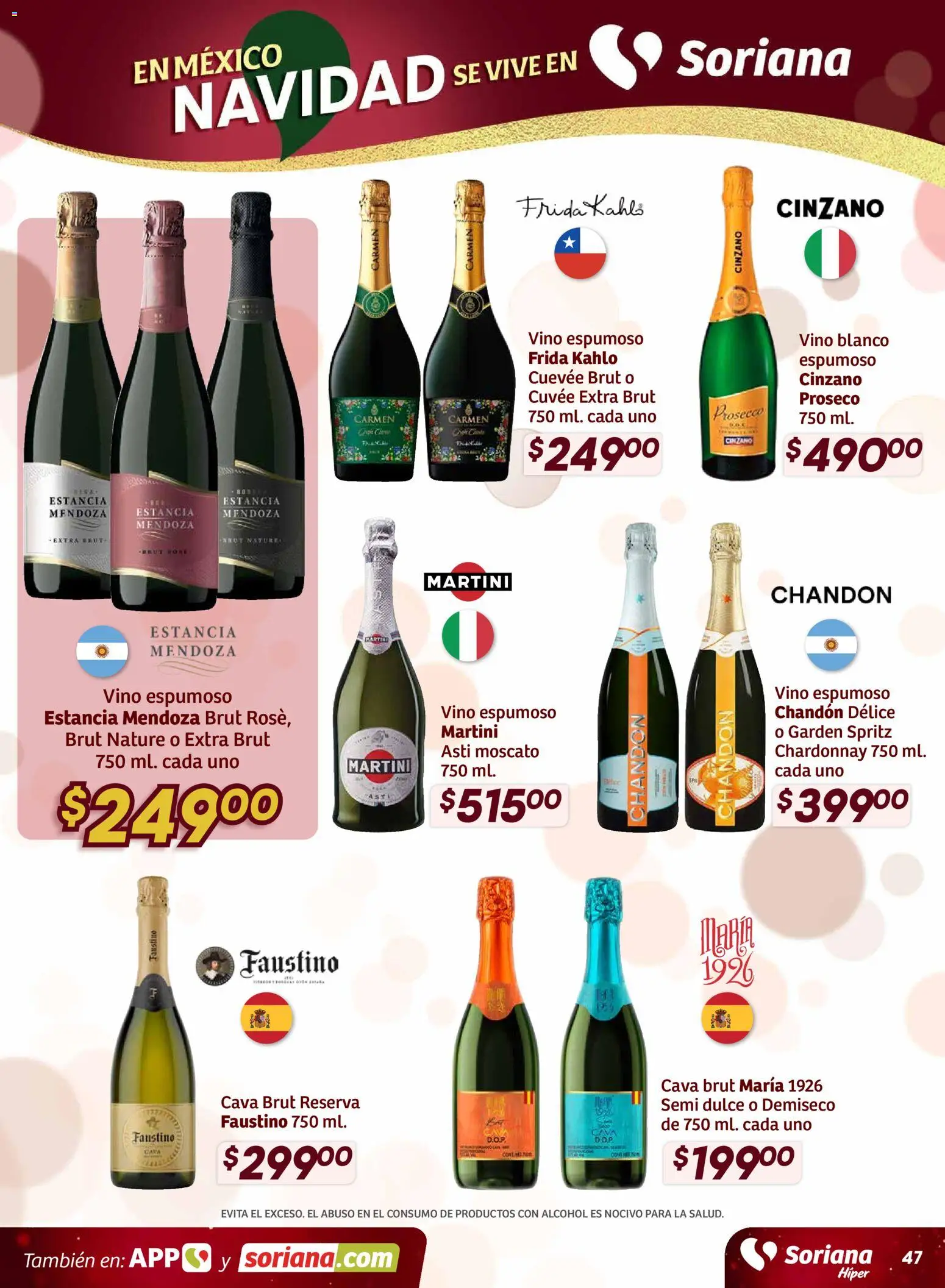 Nuevas ofertas de Soriana válidas en toda la República Mexicana desde el 27.11.2025. ¡Encuentra las mejores ofertas en Soriana - Preciazazaso Híper: Valle de México! | Página: 46 | Productos: Cava, Vino