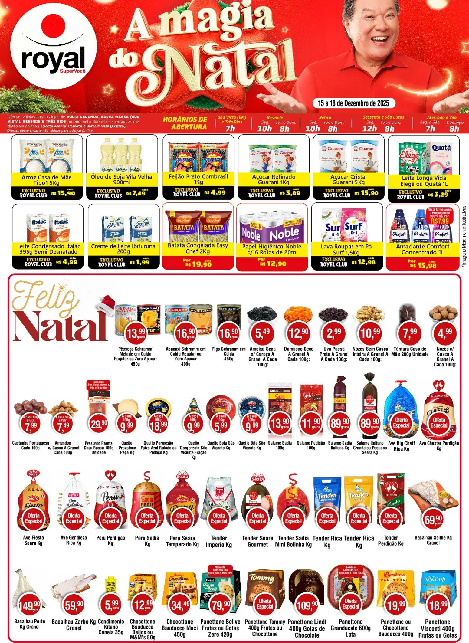 Royal Supermercados Folheto - válido de 15.12.2025 | Página: 1 | Produtos: Tender, Pêssego, Bacalhau, Abacaxi