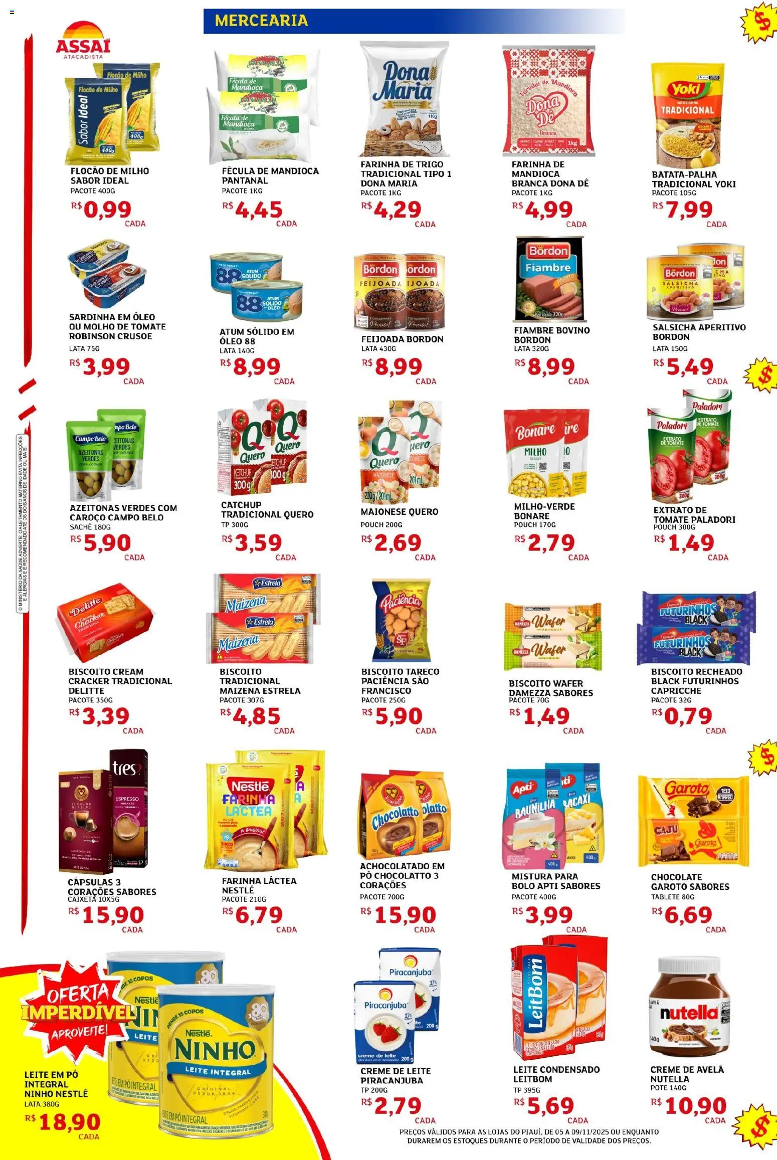 Assaí Atacadista Folheto - válido de 05.11.2025 | Página: 2 | Produtos: Caju, Farinha de trigo, Bolo, Sardinha