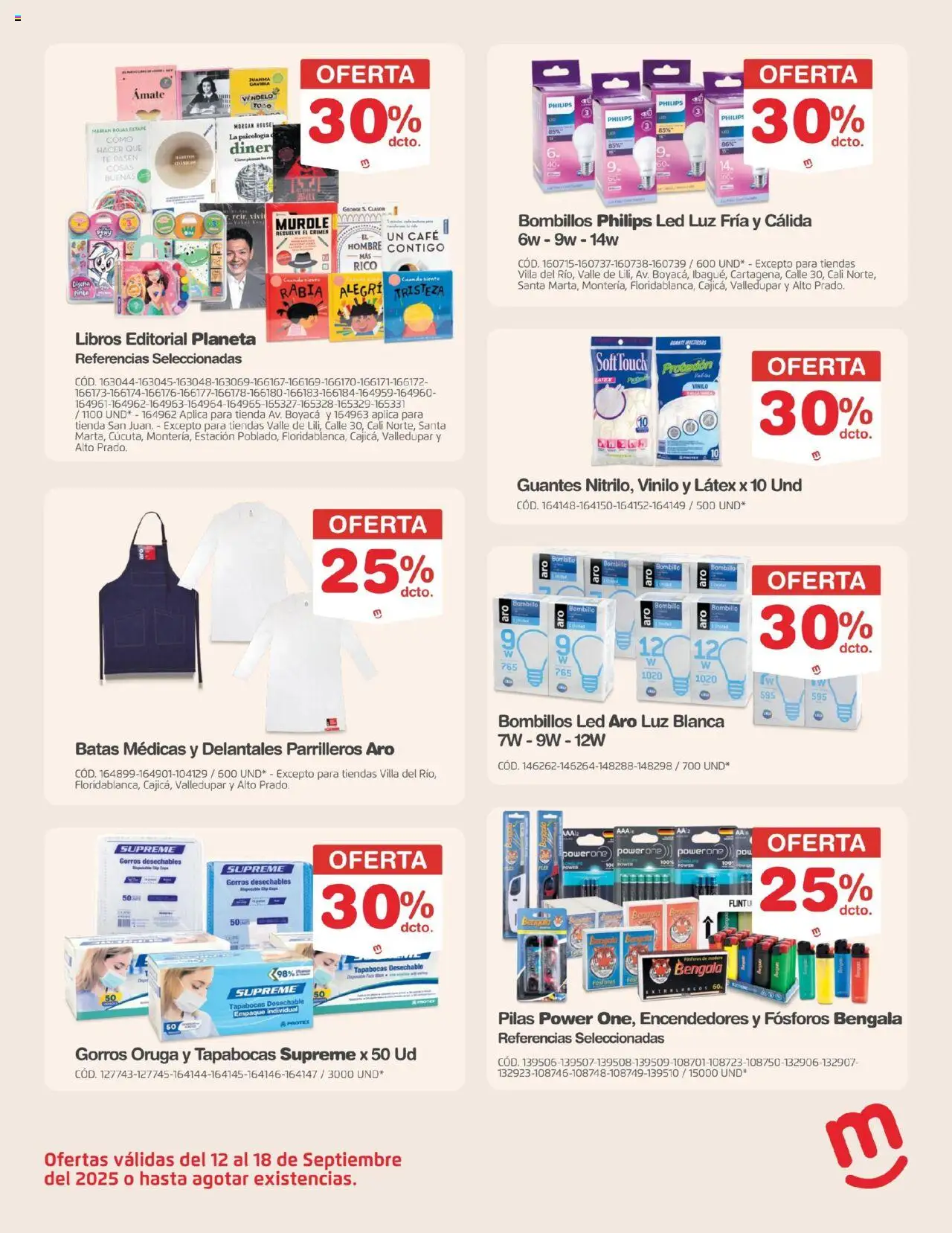 Makro revista - valida desde el 12.09.2025 | Página: 36 | Productos: Guantes, Fósforos, Bombillo, Tapabocas