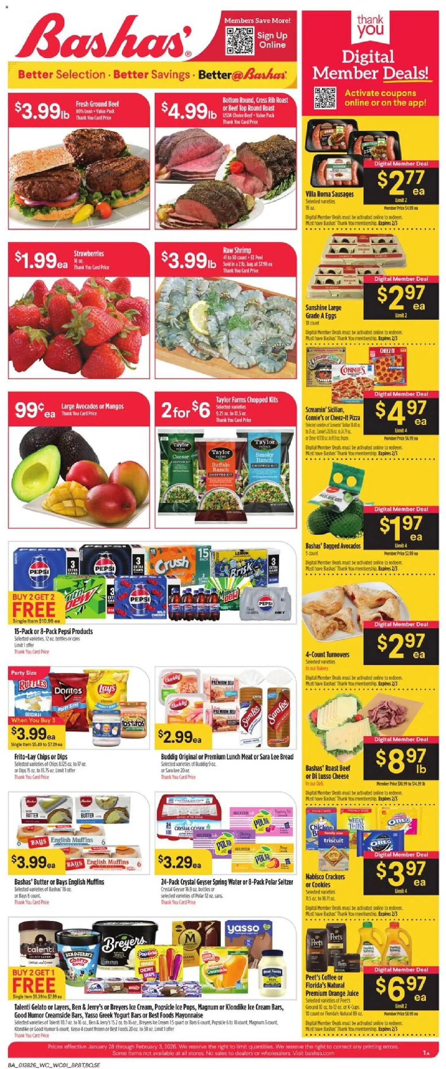 Basha's Weekly Ad - valid from 28.01.2026 | Page: 1 | Products: Wc, Bread, Pizza, Juice