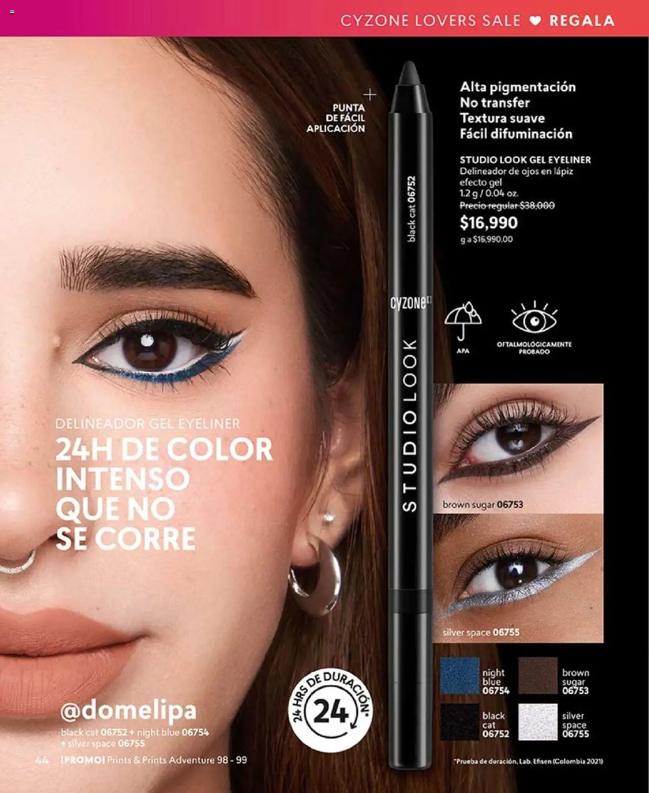 CyZone revista - valida desde el 18.08.2025 | Página: 44 | Productos: Delineador de ojos, Delineador