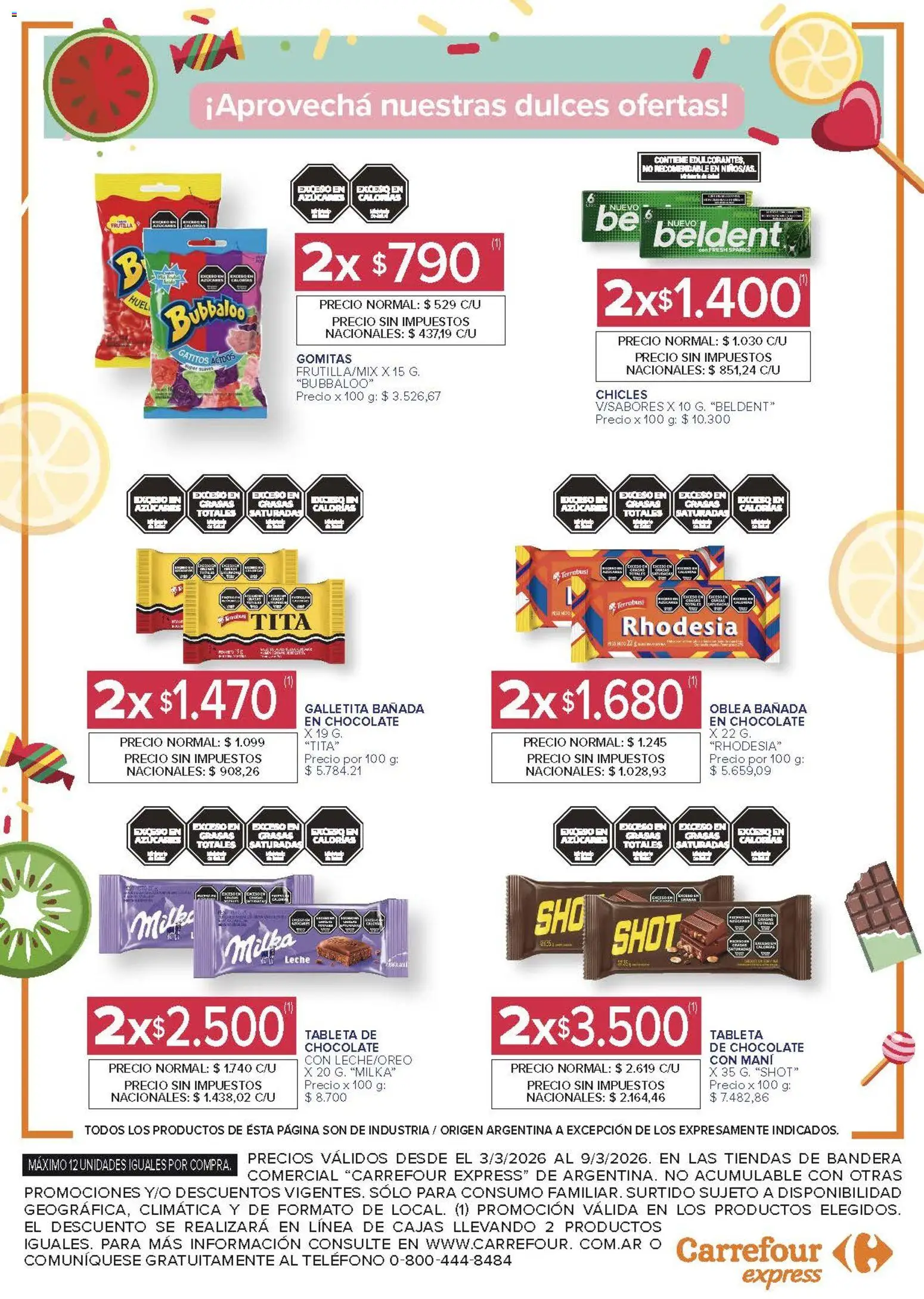 Carrefour Express ofertas │ válido desde el 03.03.2026 | Página: 4 | Productos: Gomitas, Chicles, Mani, Leche