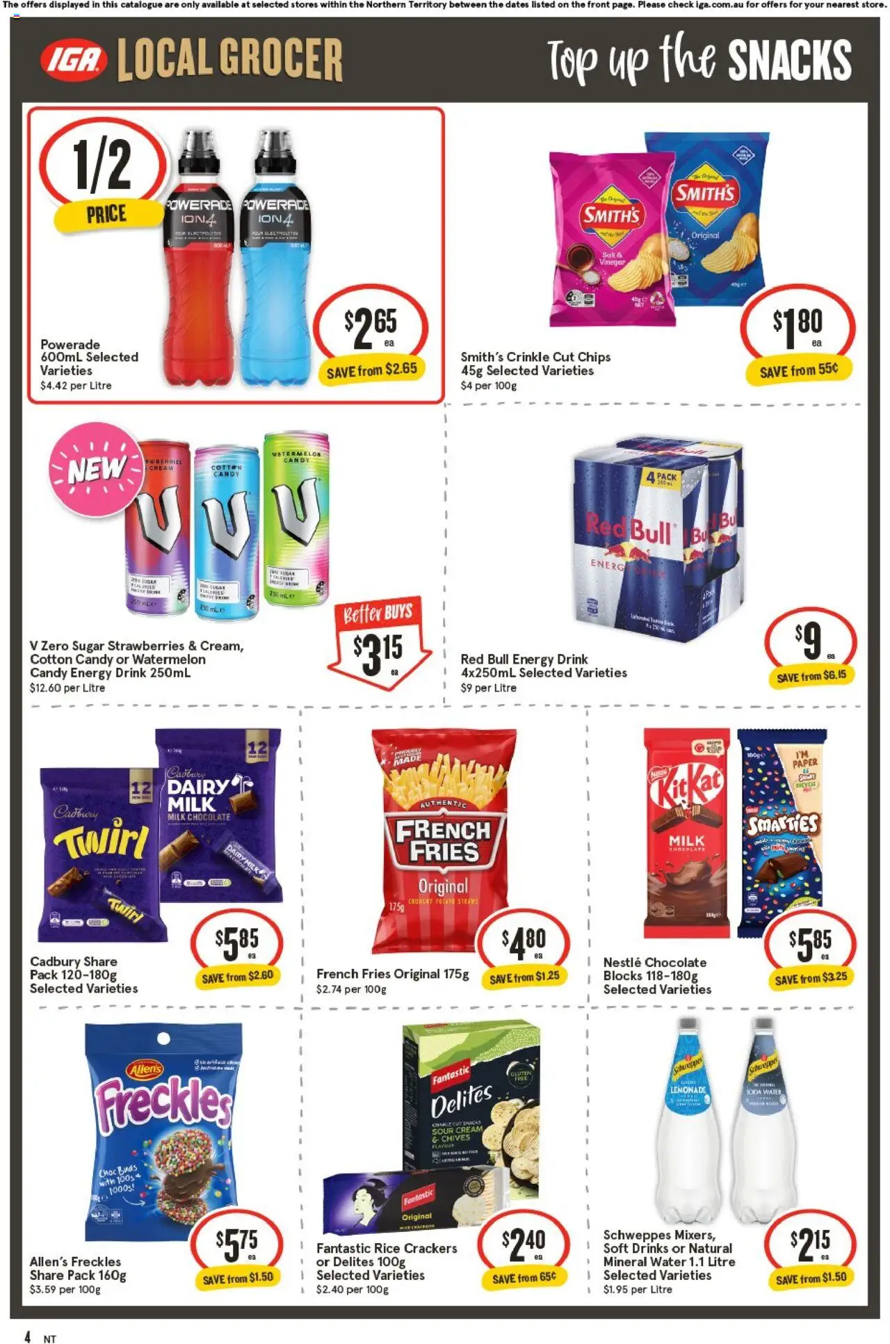 IGA catalogue - valid from 08.10.2025 | Page: 4 | Products: Dairy, Chocolate, Sour cream, Salt