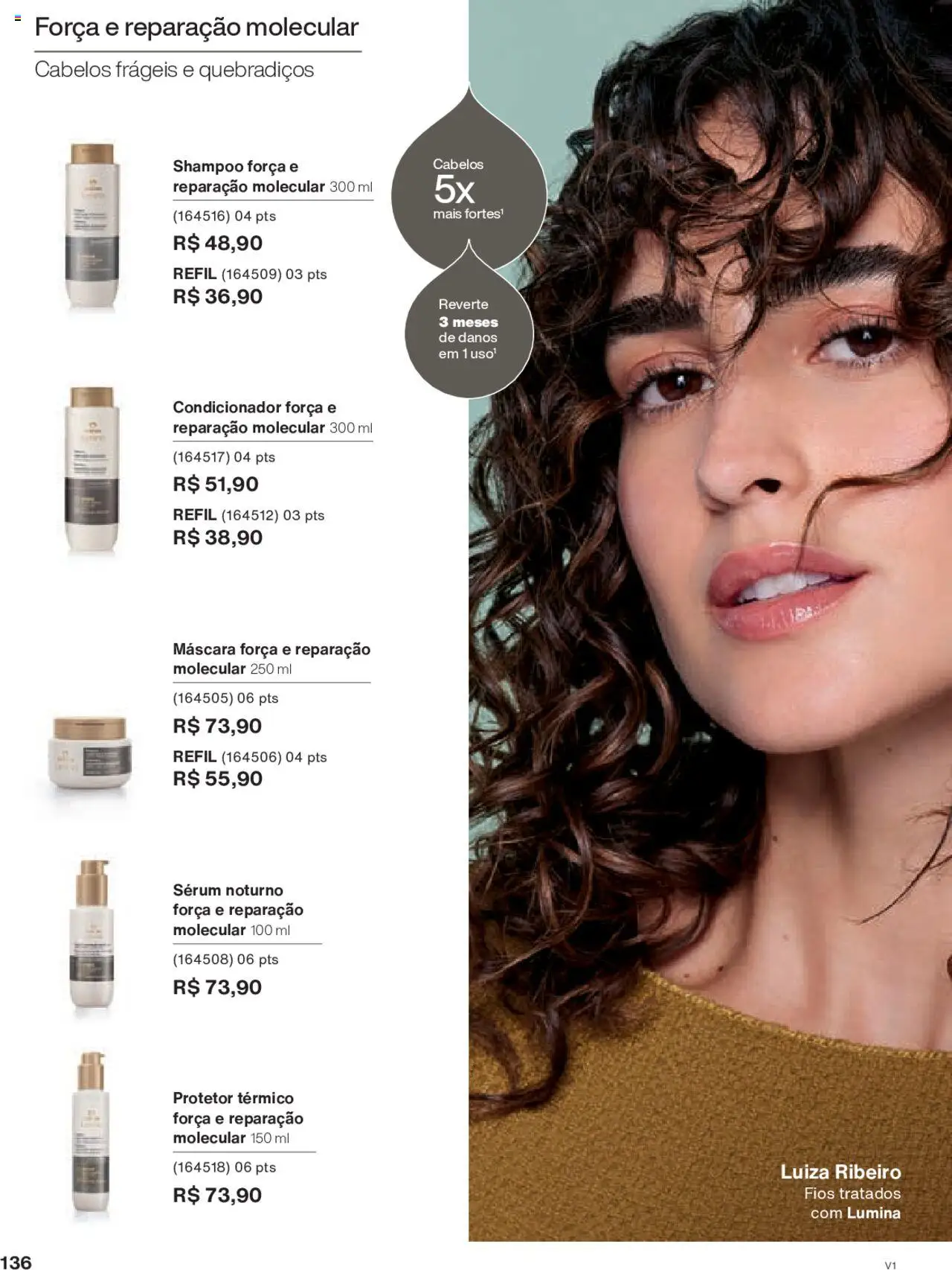 Natura Folheto - válido de 18.08.2025 | Página: 136 | Produtos: Shampoo, Condicionador, Sérum